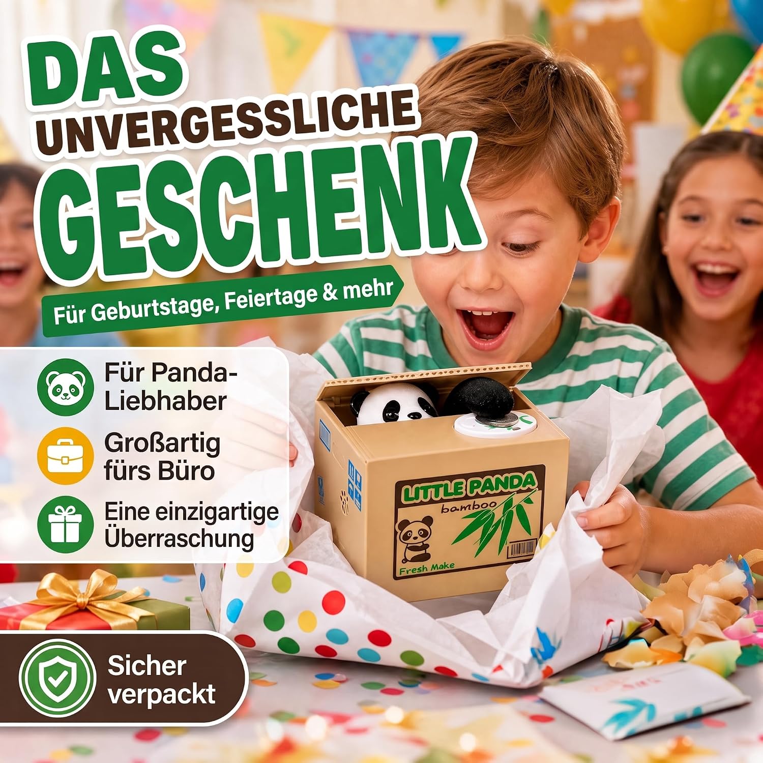 Little Panda Spardose - Lustiges elektronisches Sparschwein