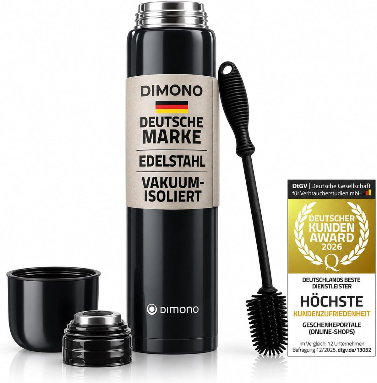 Edelstahl Thermoskanne 1L - Auslaufsichere Isolierflasche 12h heiß