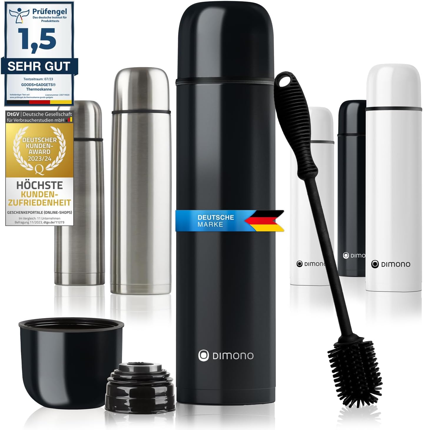 Edelstahl Thermoskanne 1L - Auslaufsichere Isolierflasche 12h heiß