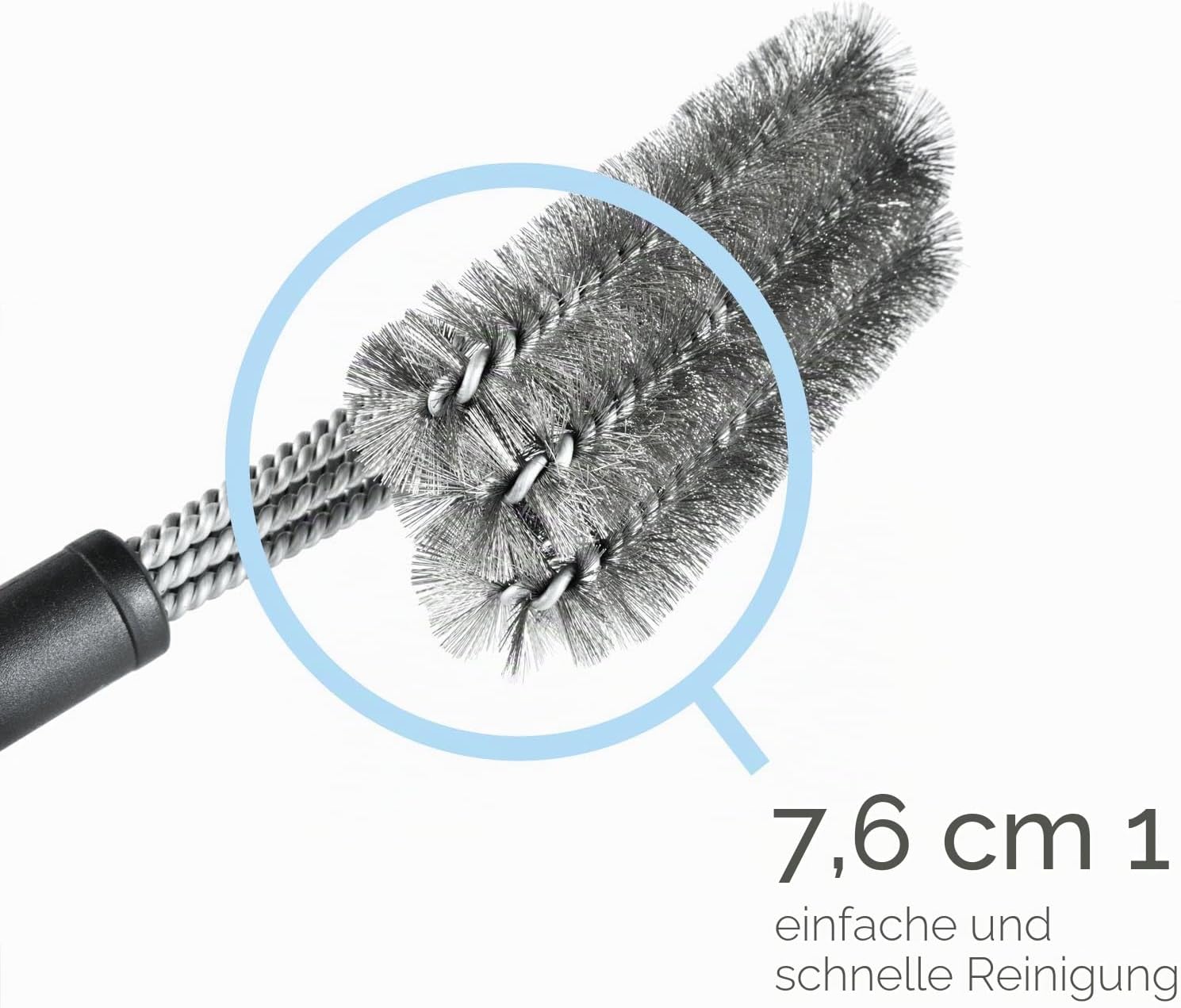 3in1 Edelstahl Grillbürste – 45 cm Reiniger mit Schaber