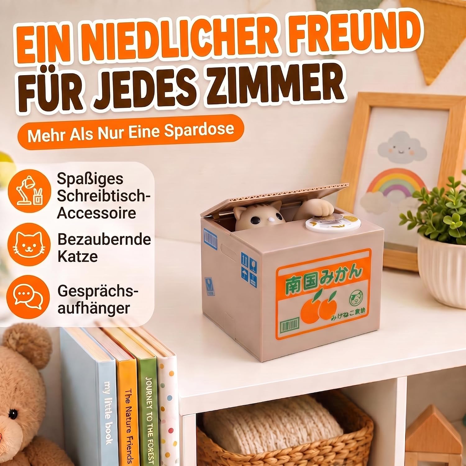 Pfötchen-Spardose: Interaktive Katzen-Sparbüchse für Münzen