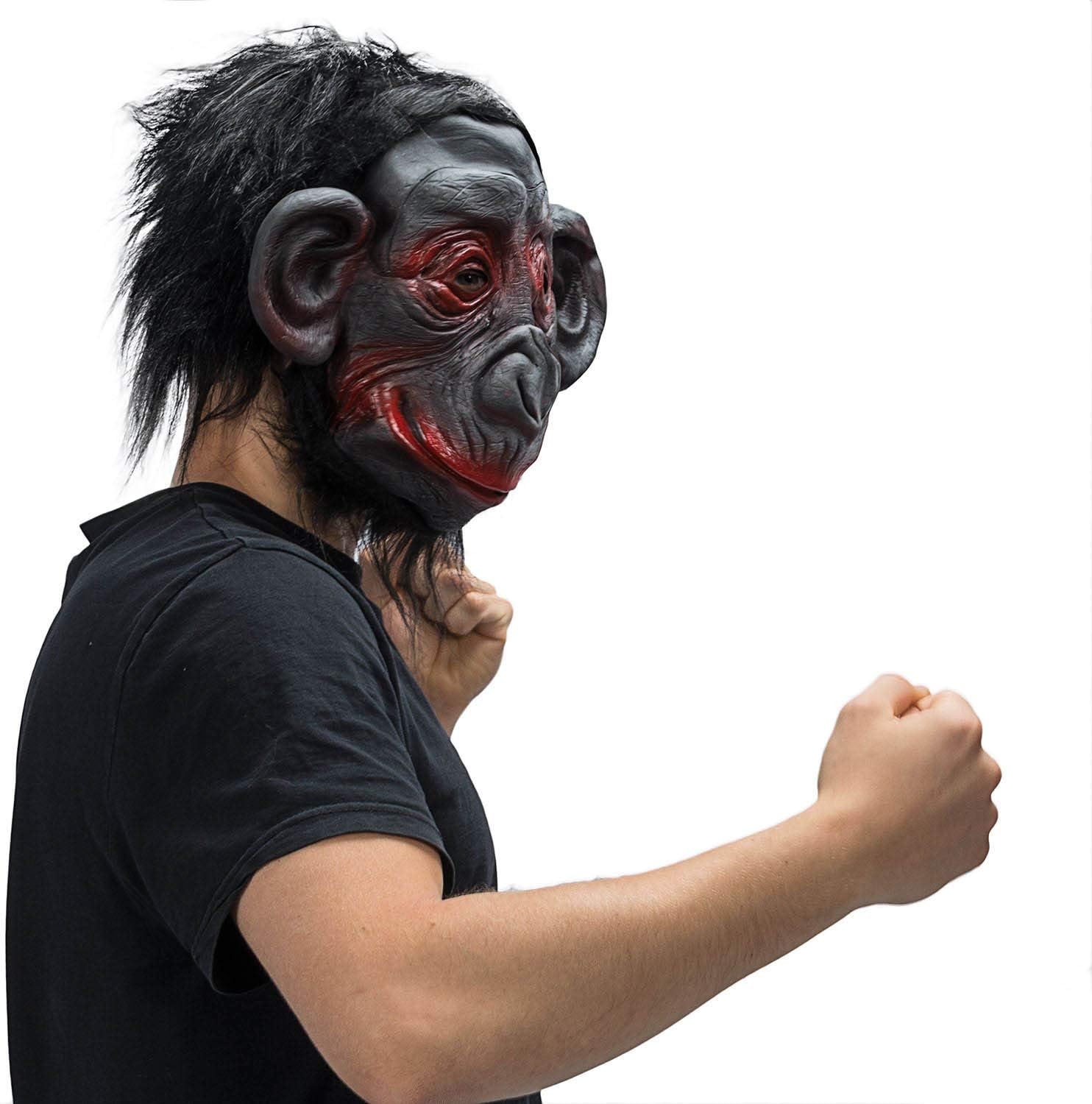 Realistische Gorillamaske mit Fell - Perfekt für Halloween & Kostüm