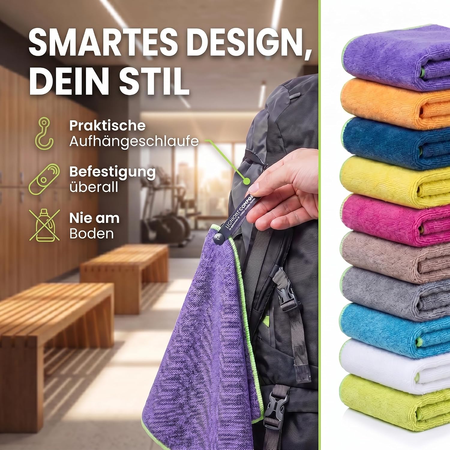 Mikrofaser Reisehandtuch 80x40 cm - Schnelltrocknend & Kompakt Lila