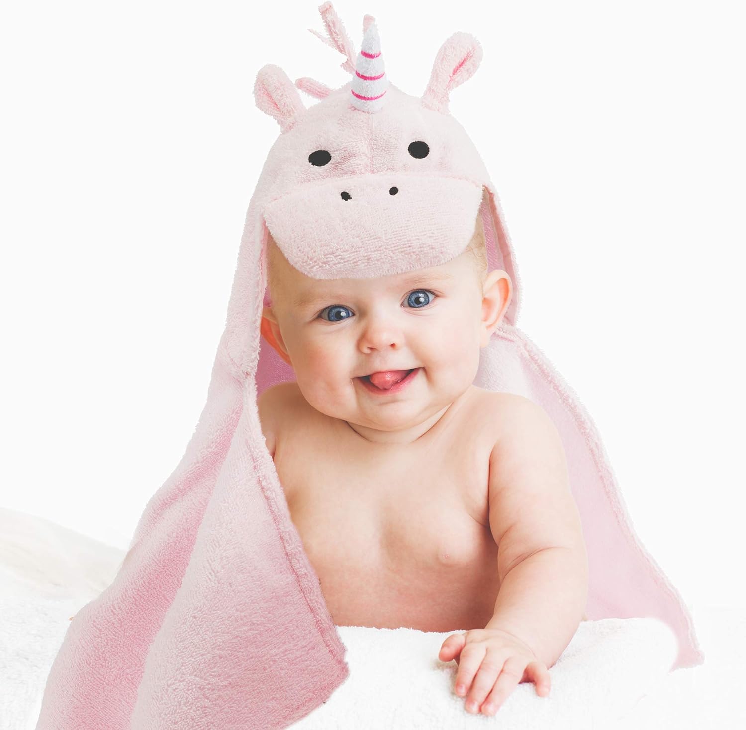Einhorn Kapuzenhandtuch Baby - 100% Baumwolle Öko-Tex - 78x58 cm