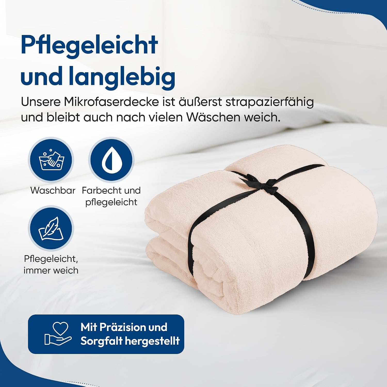 Feluna XXL Kuscheldecke 220x200 cm – Kuschelweiche Wohndecke Grau