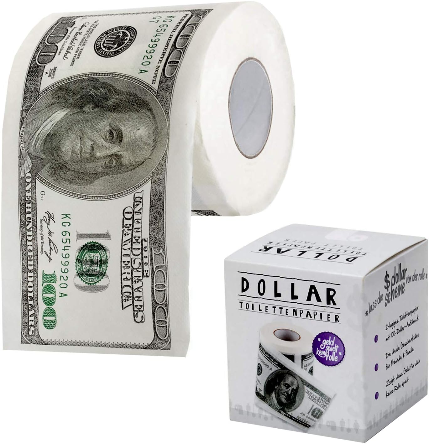 $100-Schein Klopapier – Lustiges Scherzartikel-Geschenk für Wichteln
