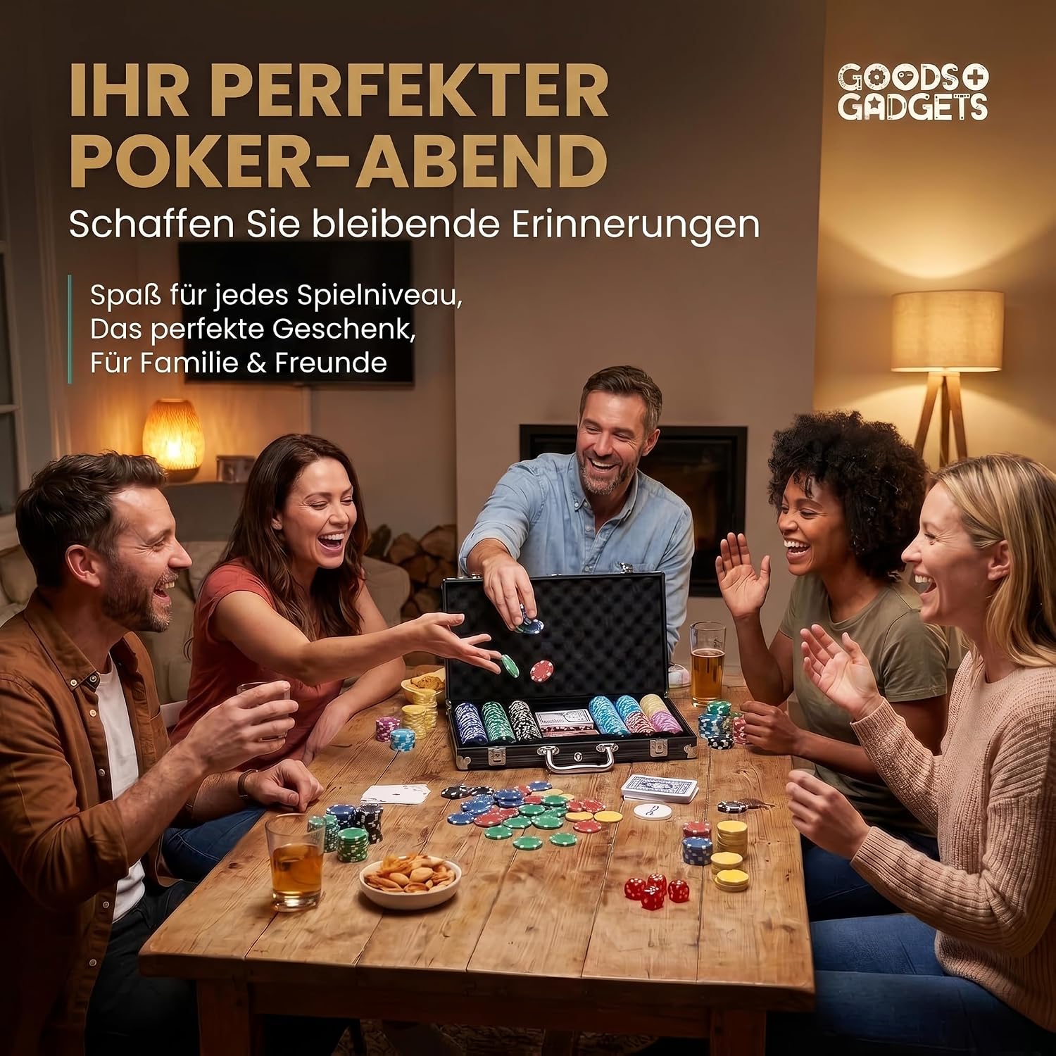 Profi Pokerset mit 500 Chips & Alu-Koffer – Casino-Feeling für Zuhause