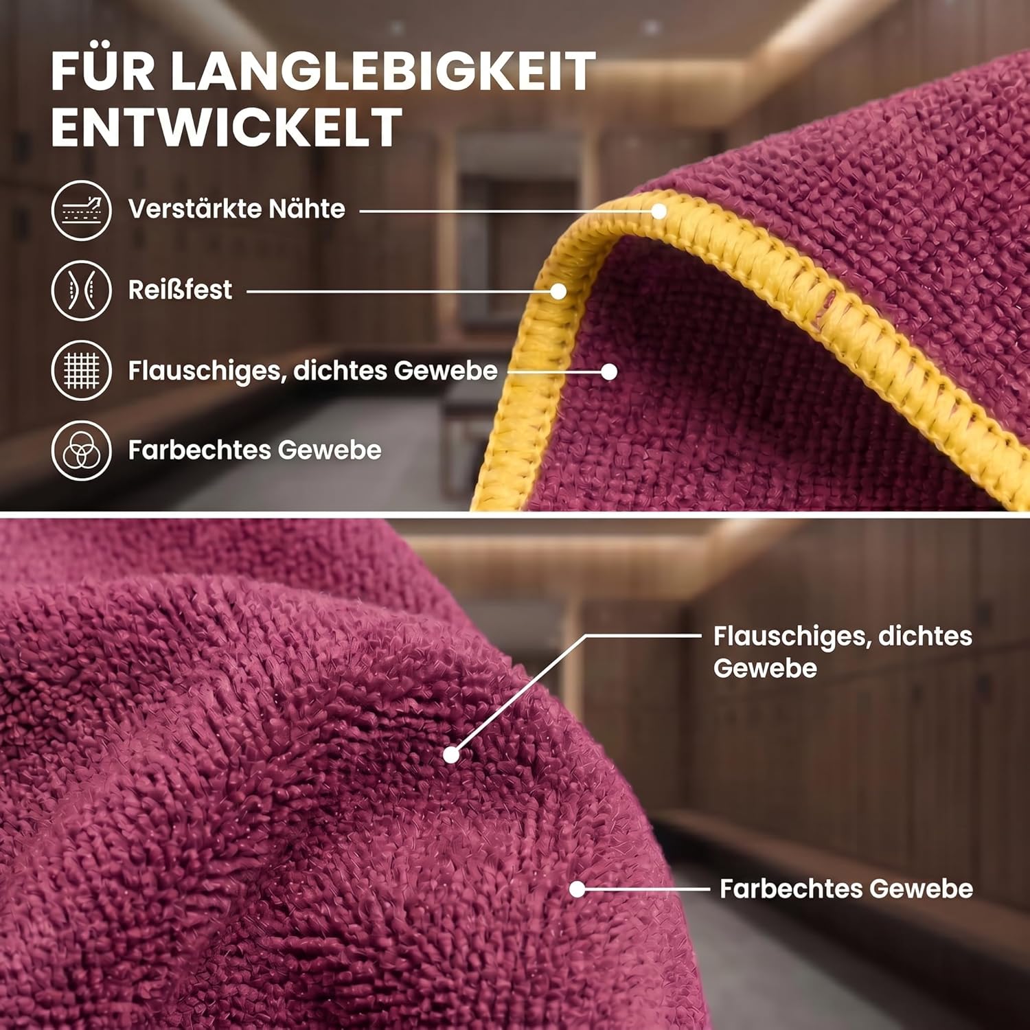 Mikrofaser-Reisehandtuch – Schnelltrocknend & Kompakt – 60x30 cm – Rot