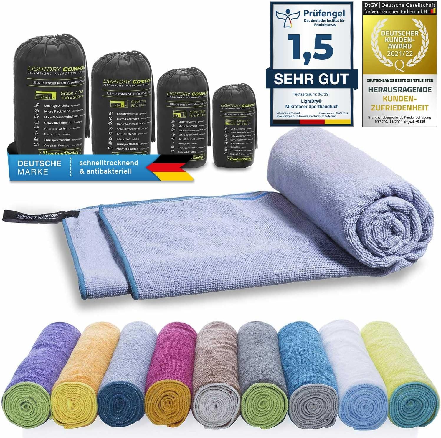 Mikrofaser Reisehandtuch 80x40 cm - Kompaktes Sporthandtuch