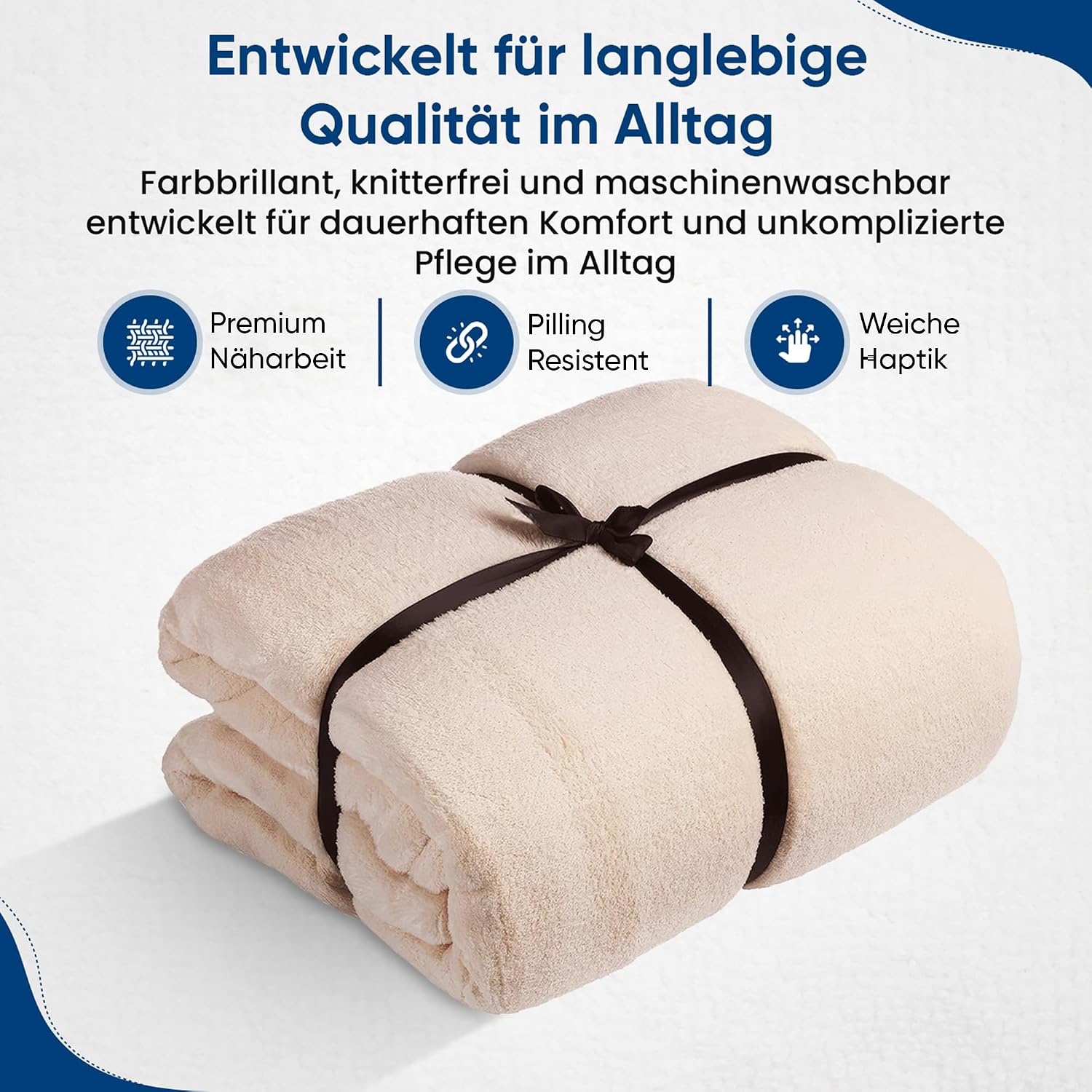 Feluna XXL Kuscheldecke 220x200 cm – Kuschelweiche Wohndecke Grau