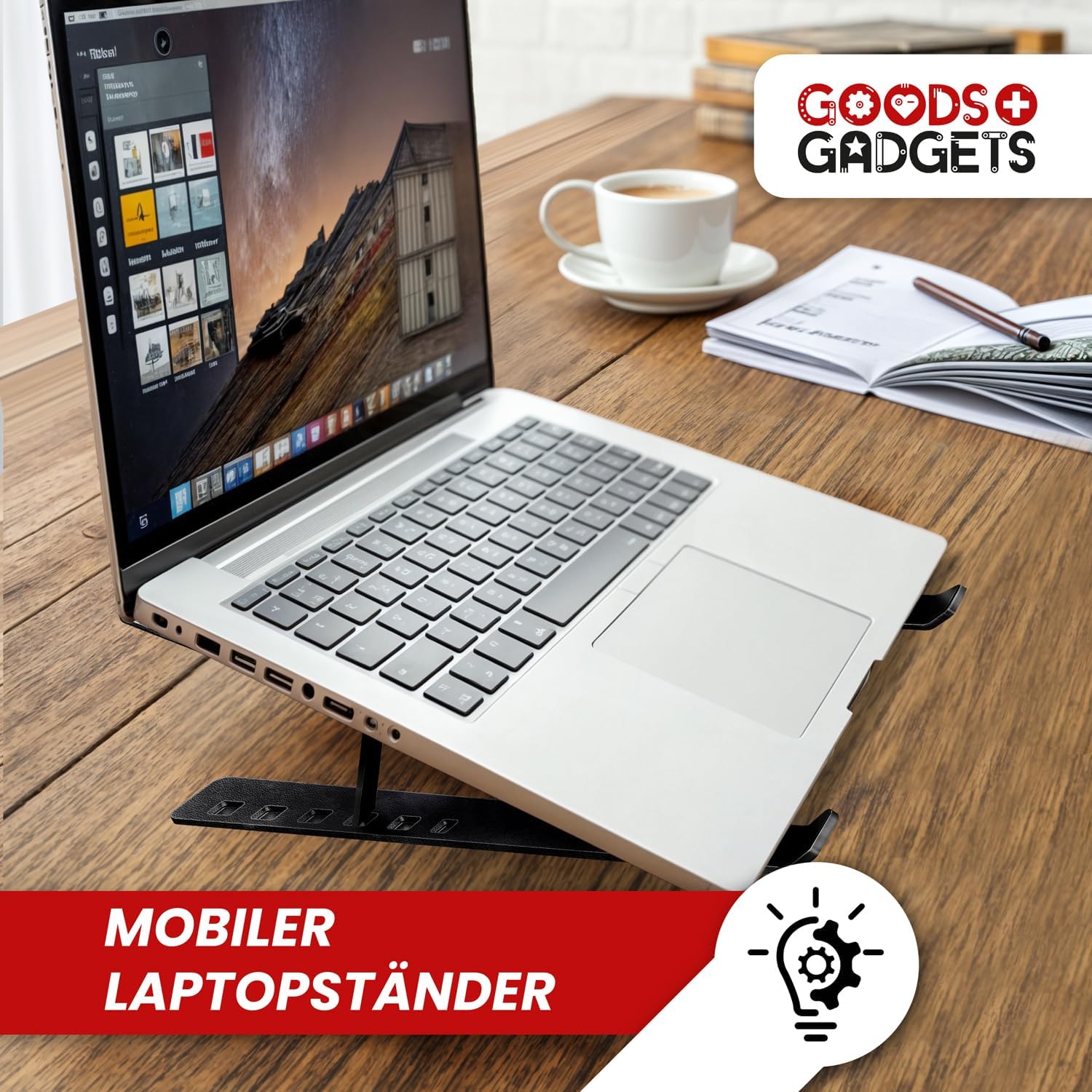Ergonomische Laptophalterung – Faltbar & Höhenverstellbar