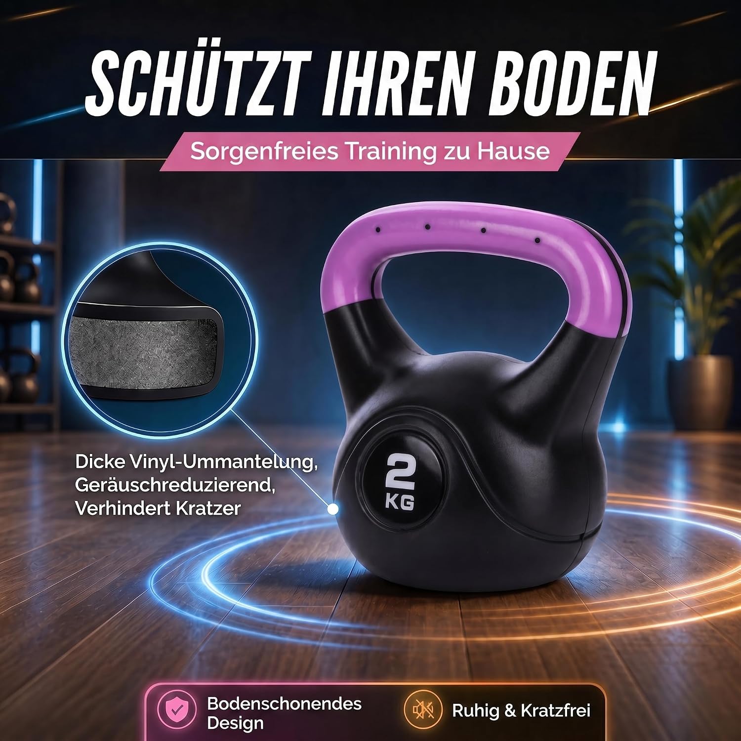 Kettlebell Kugelhantel Deluxe 2-20 kg – Bodenschonendes Krafttraining
