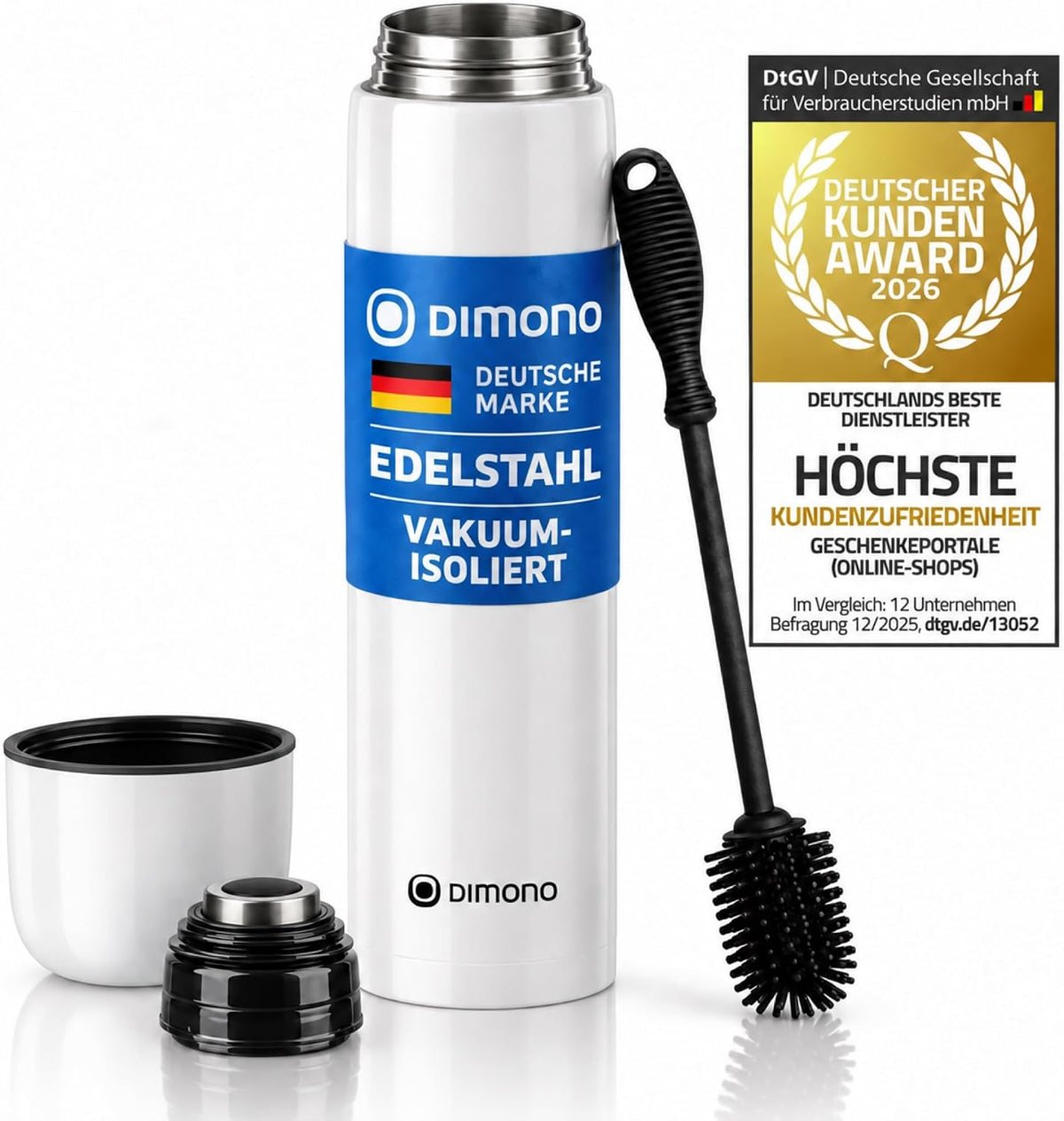 Edelstahl Thermoskanne 1L - Auslaufsichere Isolierflasche 12h heiß