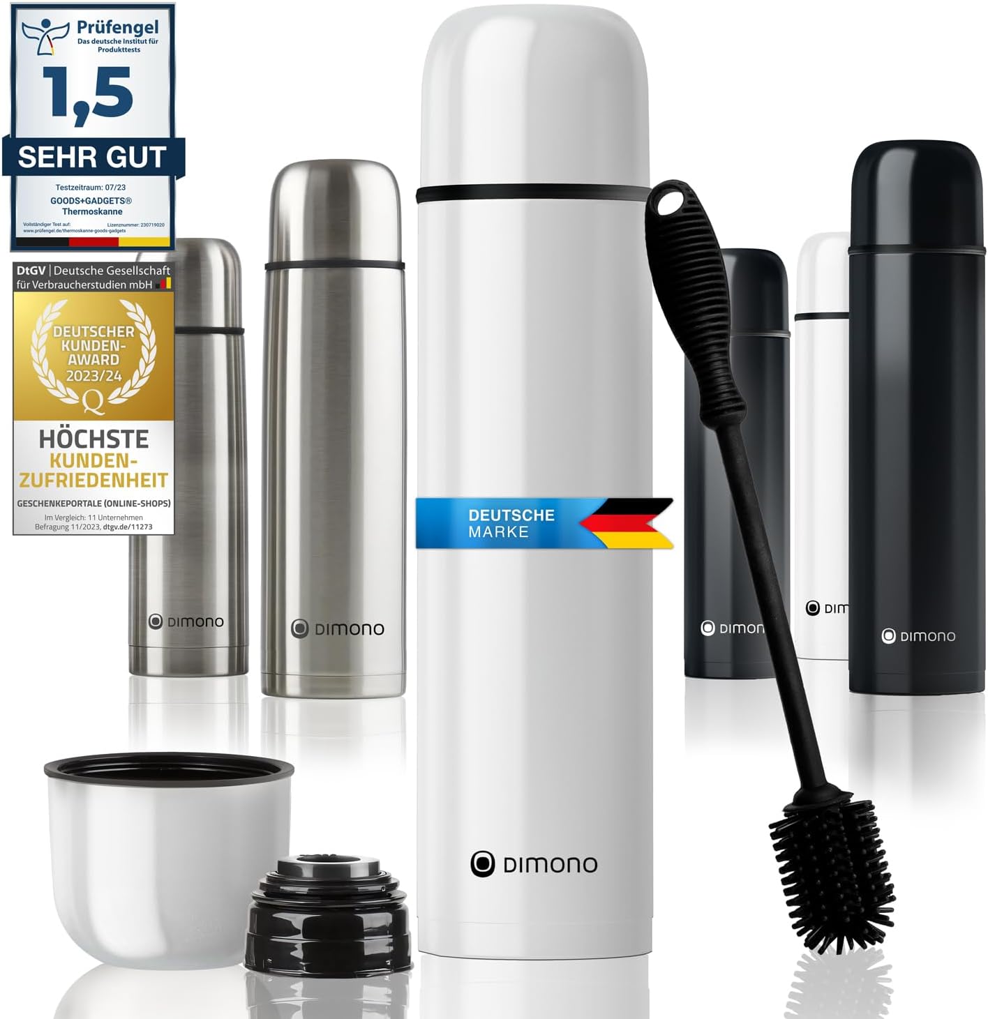 Edelstahl Thermoskanne 1L - Auslaufsichere Isolierflasche 12h heiß