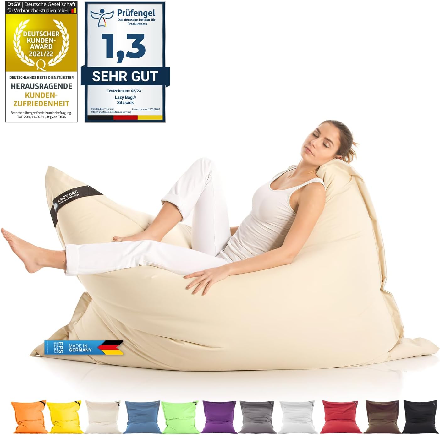 LazyBag XXL Sitzsack - Wasserfestes Outdoor Sitzkissen 180x140 cm