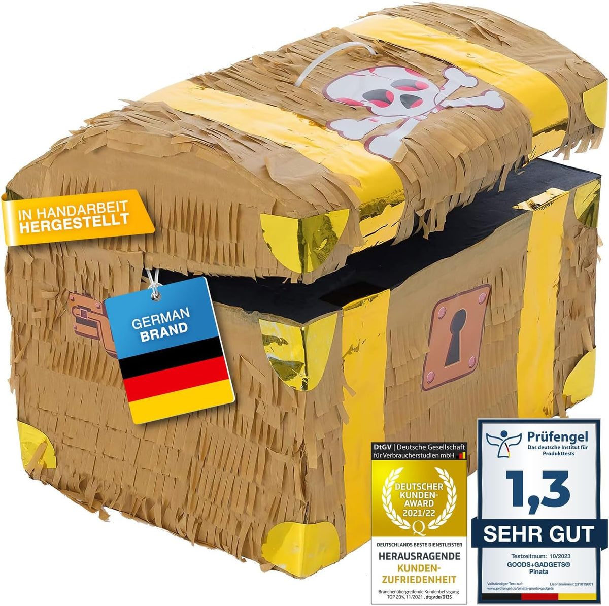 Schatzkiste Pinata - Stabile Schatztruhe Partydeko