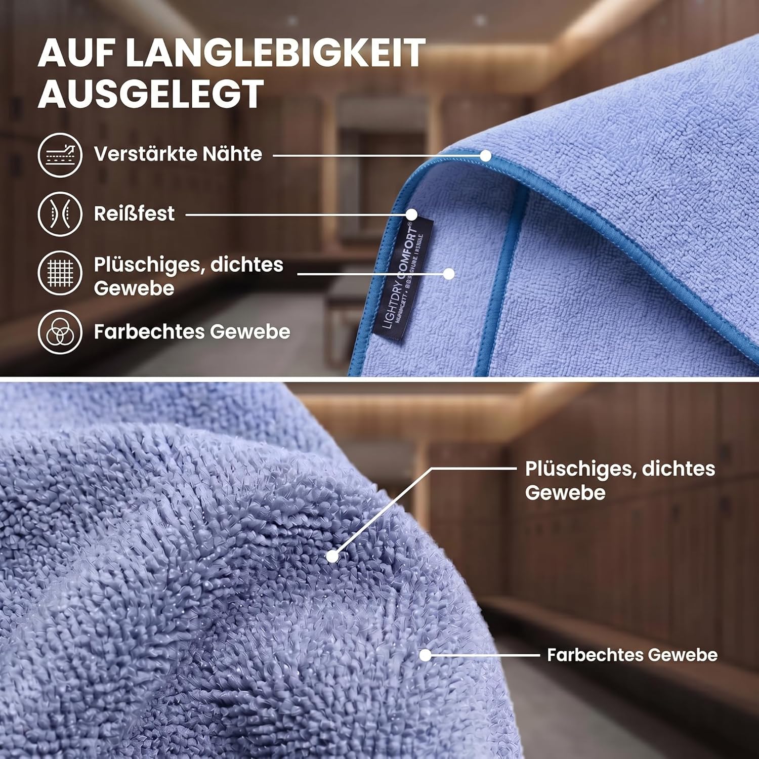 Mikrofaser Reisehandtuch 80x40 cm - Kompaktes Sporthandtuch