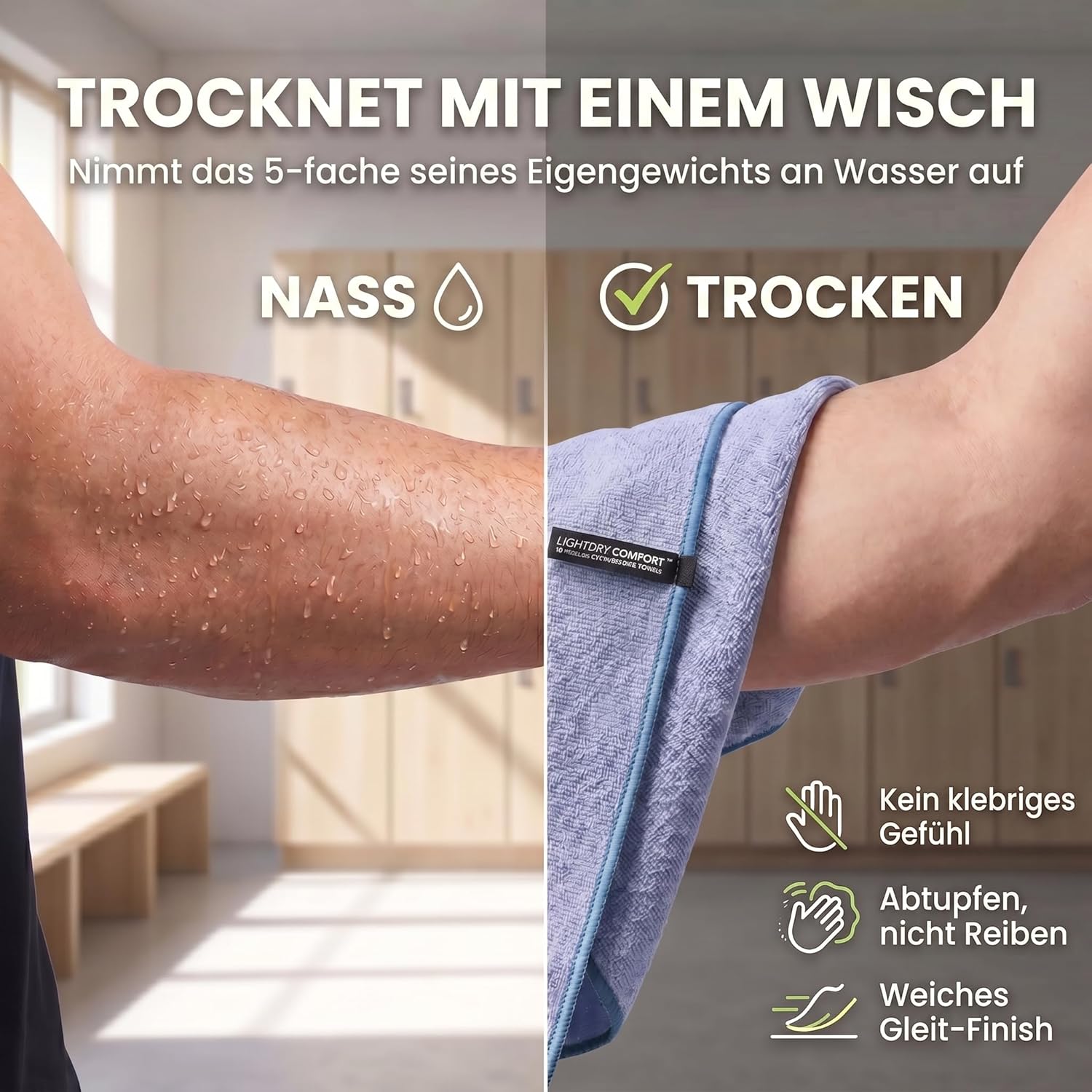 Mikrofaser Reisehandtuch 80x40 cm - Kompaktes Sporthandtuch