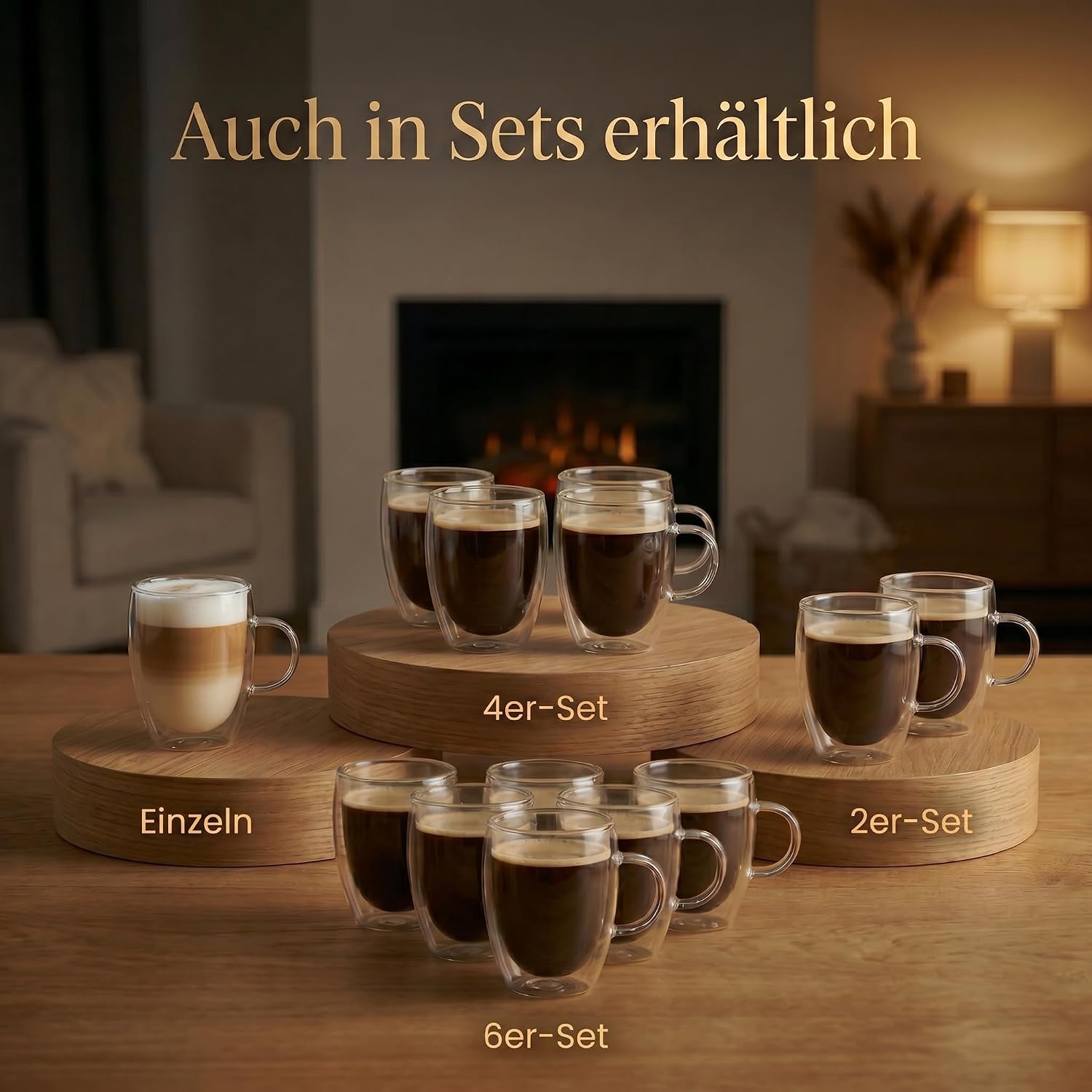 Doppelwandige Thermo-Tasse aus Glas 300ml - Hitzebeständig