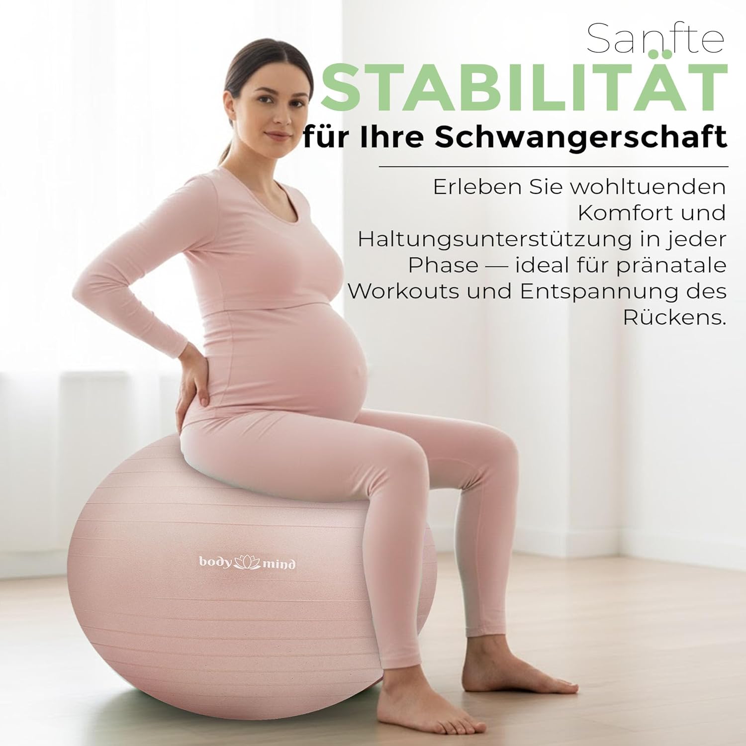 Body & Mind Gymnastikball mit Pumpe - Anti-Burst Pilates & Sitzball