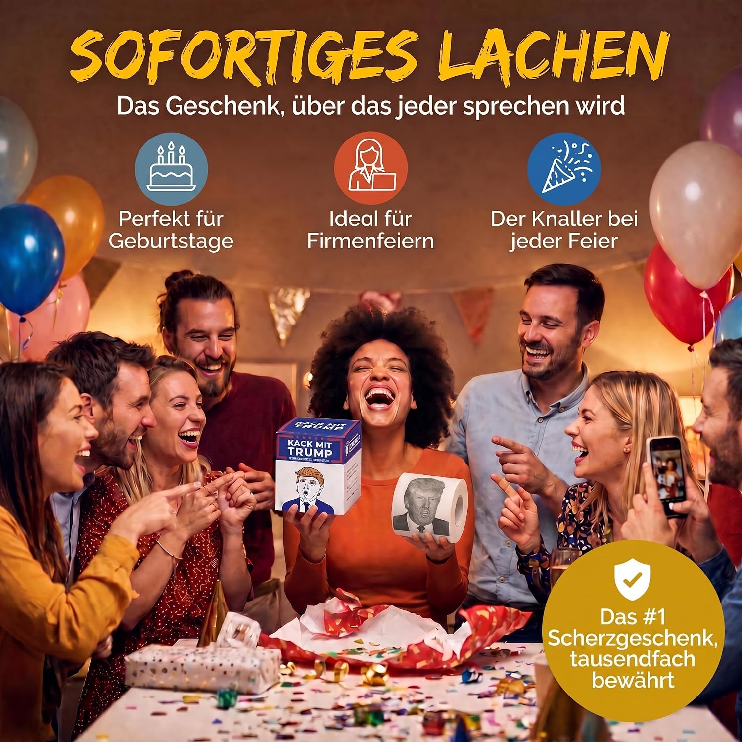 Trump Toilettenpapier - Witziges Klopapier als Party-Geschenk
