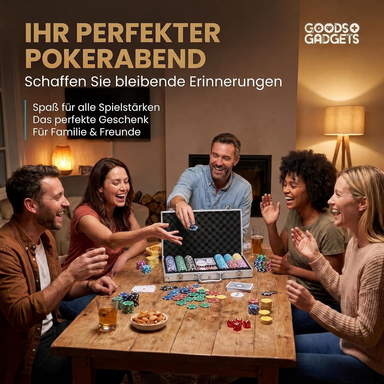 Profi Pokerset mit 500 Chips & Alu-Koffer – Casino-Feeling für Zuhause