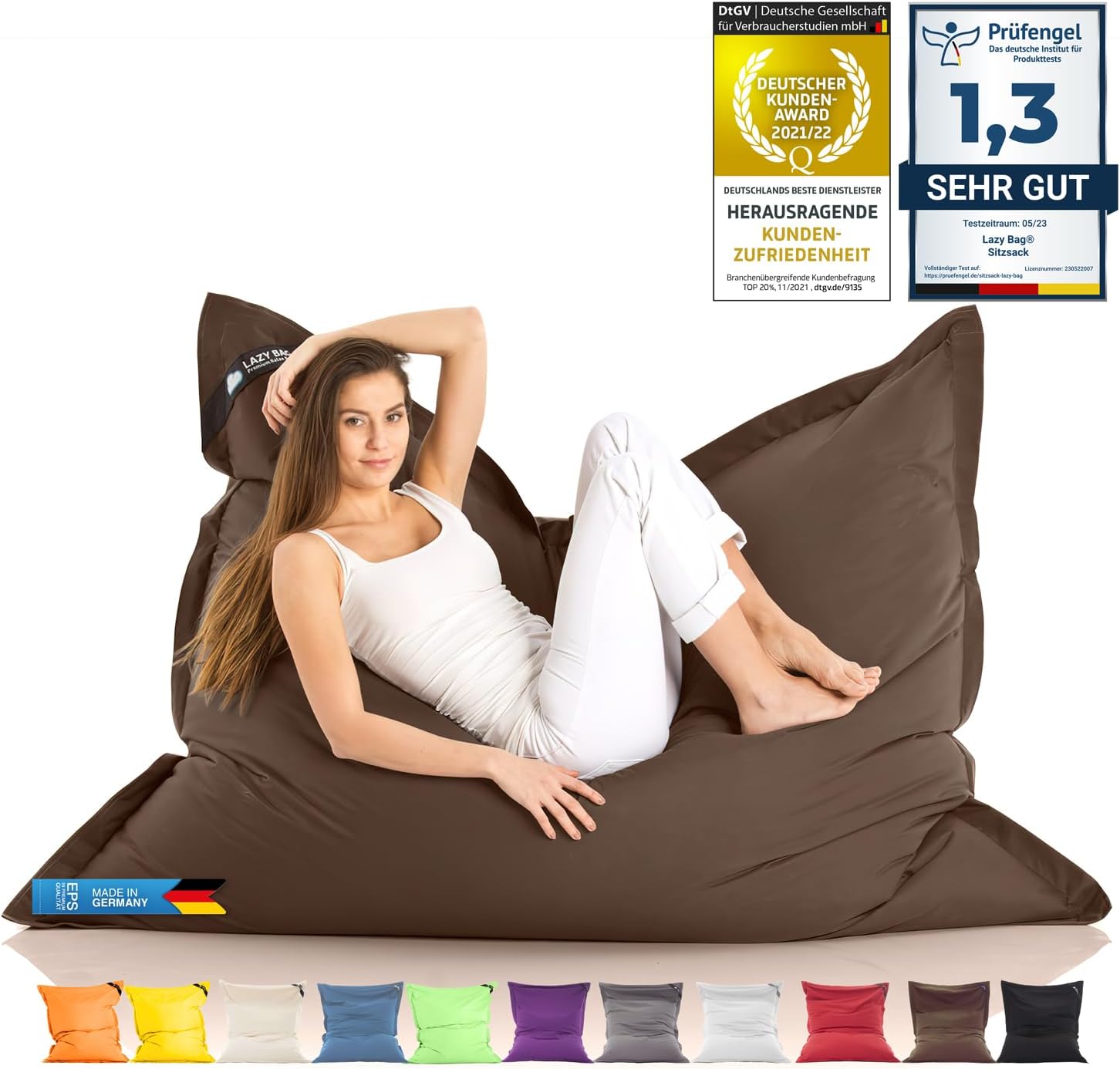 LazyBag XXL Sitzsack - Wasserfestes Outdoor Sitzkissen 180x140 cm