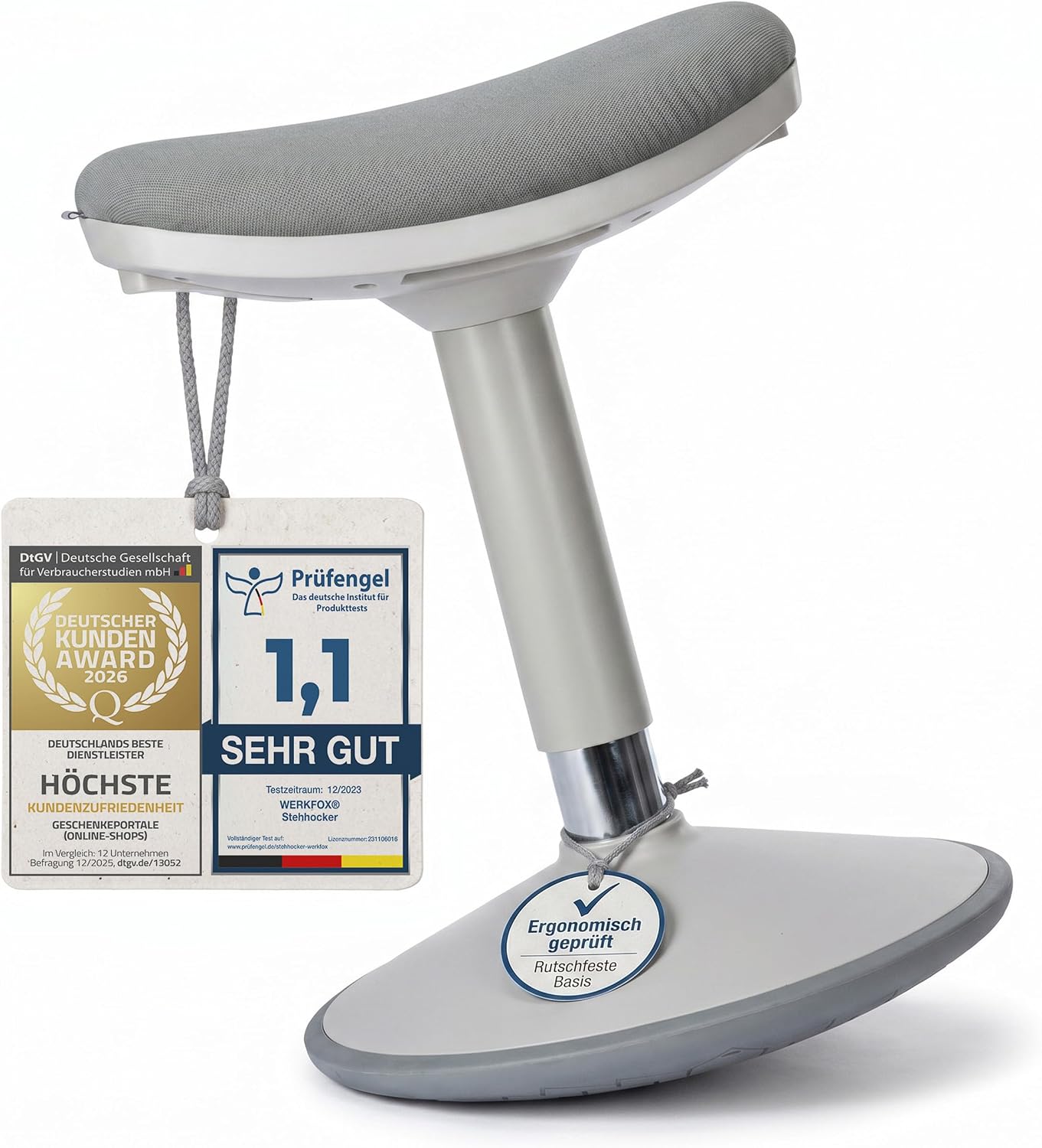 Ergonomischer Stehhocker 35-45cm - Höhenverstellbare Stehhilfe