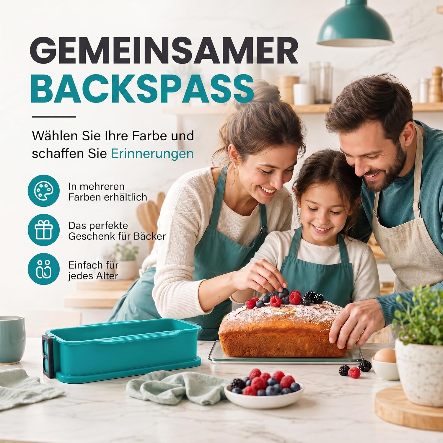 Silikon-Springform 23cm mit Glasboden – Auslaufsicher & Antihaft