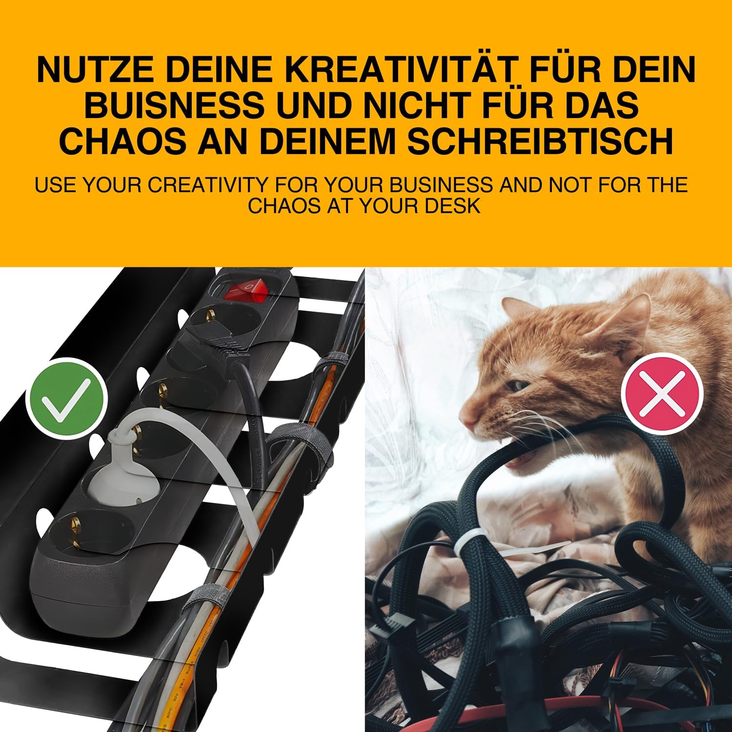 Kabelkanal Schreibtisch 2er Set - Kabelmanagement Ordnungssystem