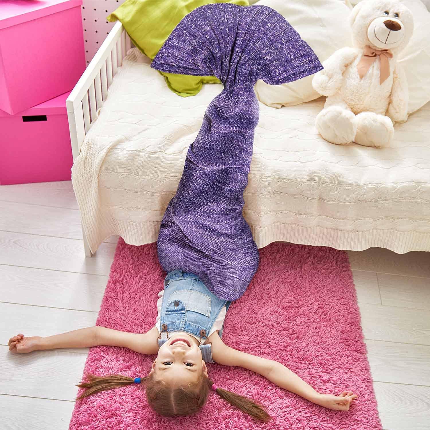 Feluna Meerjungfrau Kuscheldecke – 180x85 cm – Weiche Strickdecke