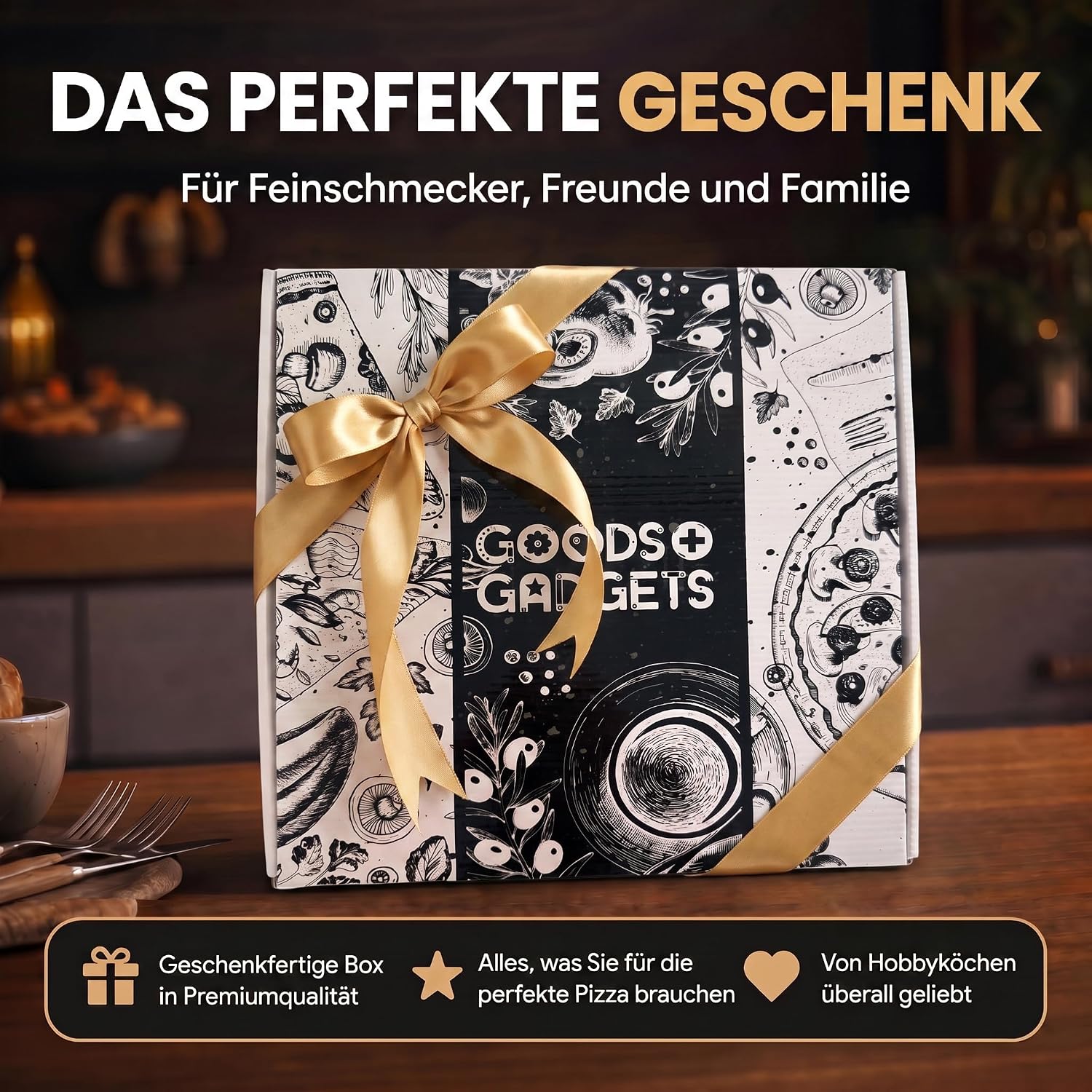 Pizzastein Set 38x30 cm aus Cordierit inkl. Pizzaschieber