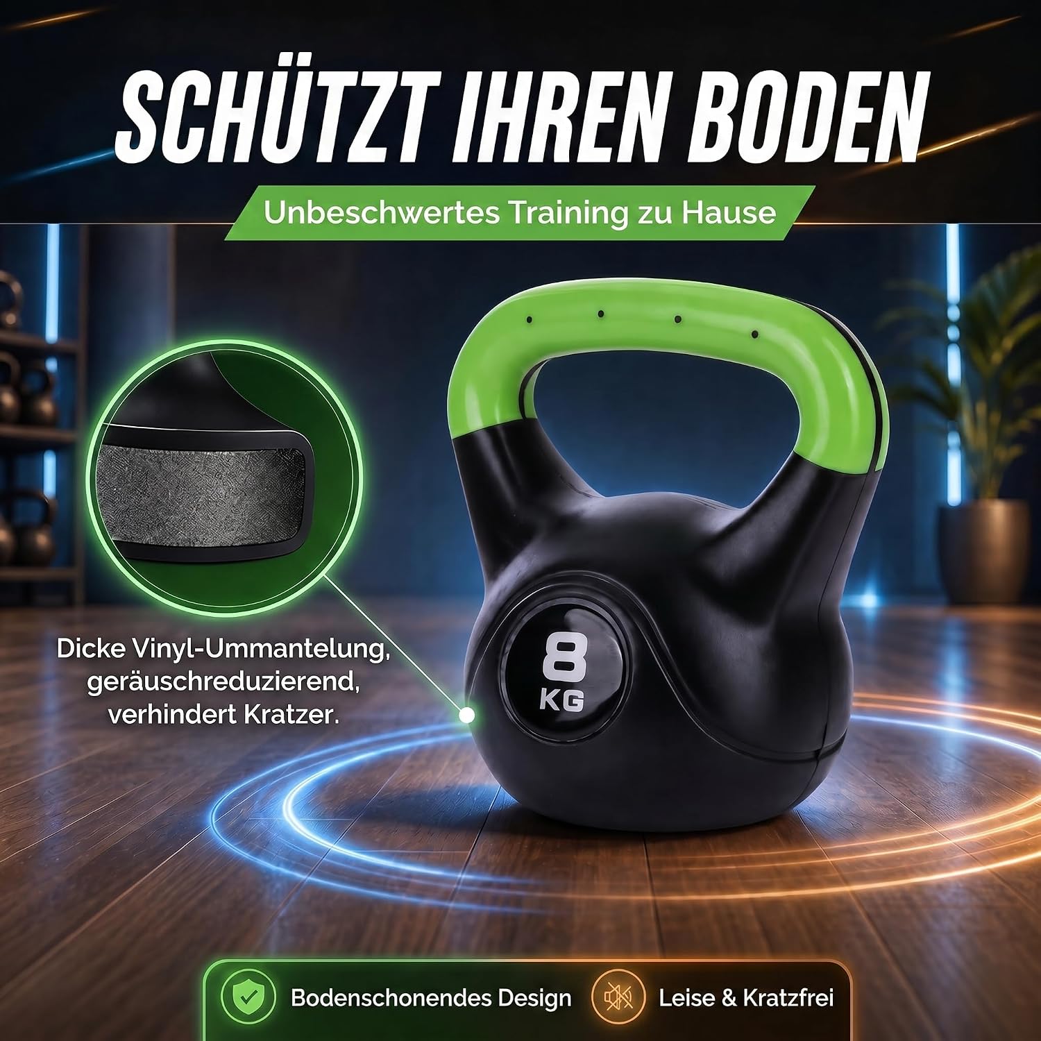 Kettlebell Kugelhantel Deluxe 2-20 kg – Bodenschonendes Krafttraining