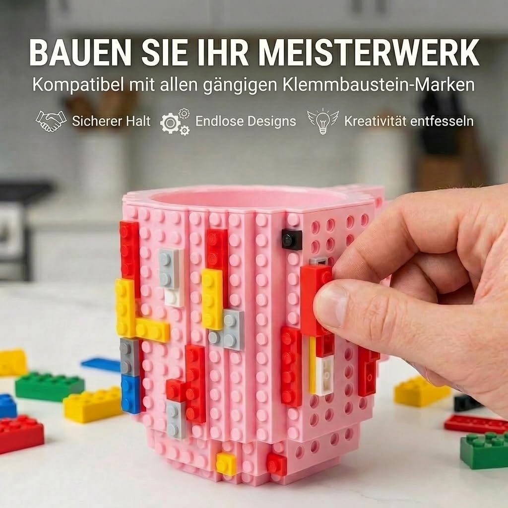 Brick Mug - Bausteine-Kaffeetasse 350ml - Kompatibler DIY Becher