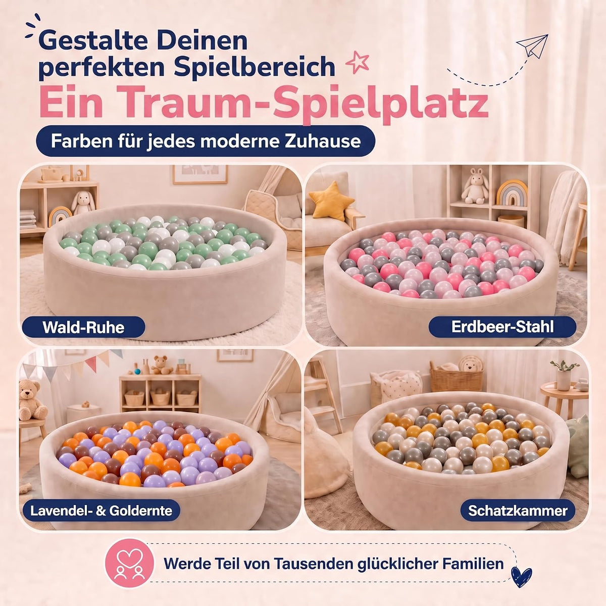 Bällebad-Bälle Rosa/Grau/Weiß #Farbe_Rosa/Grau/Weiß