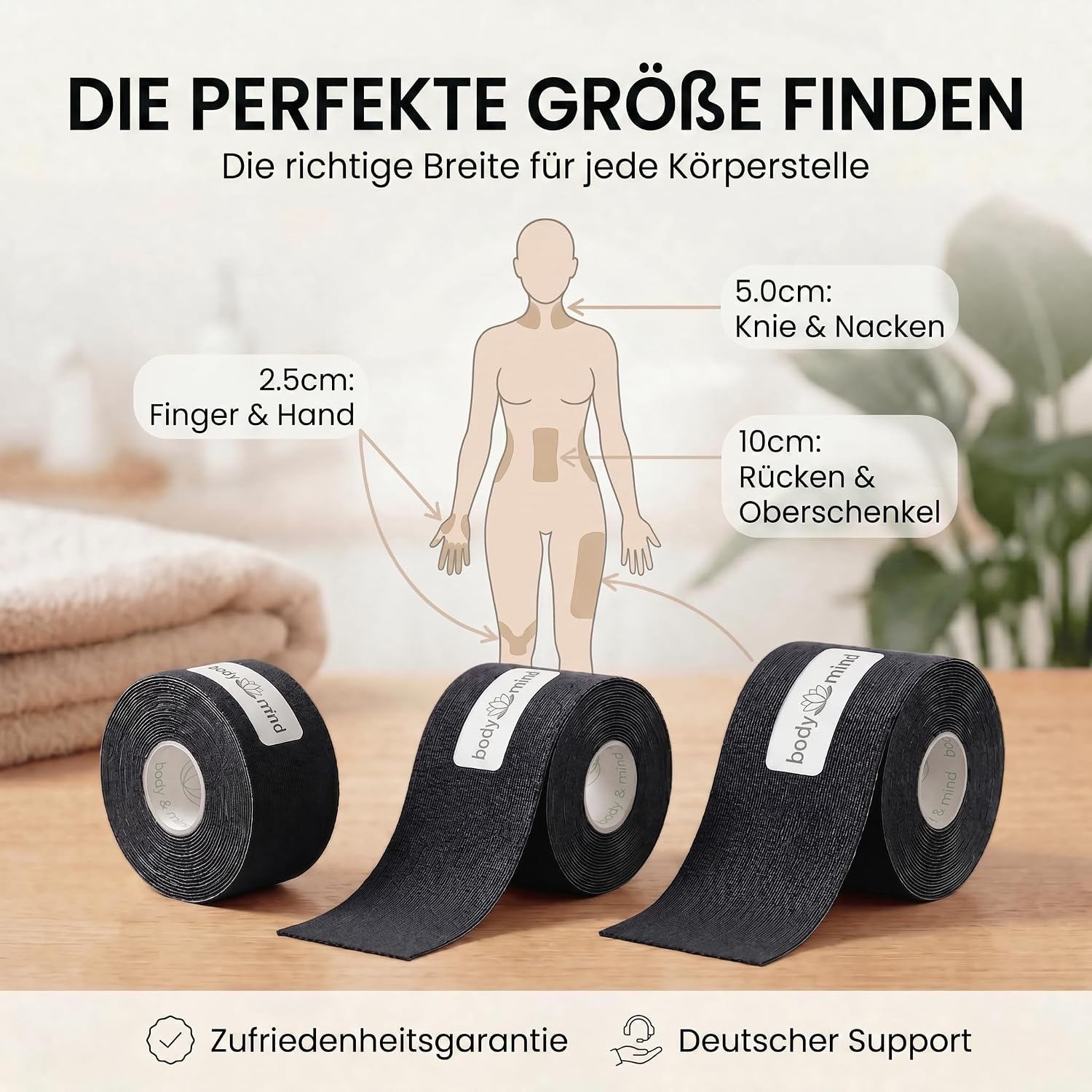 Kinesiologie-Tape 5cm x 5m – Elastisches Physio-Sporttape
