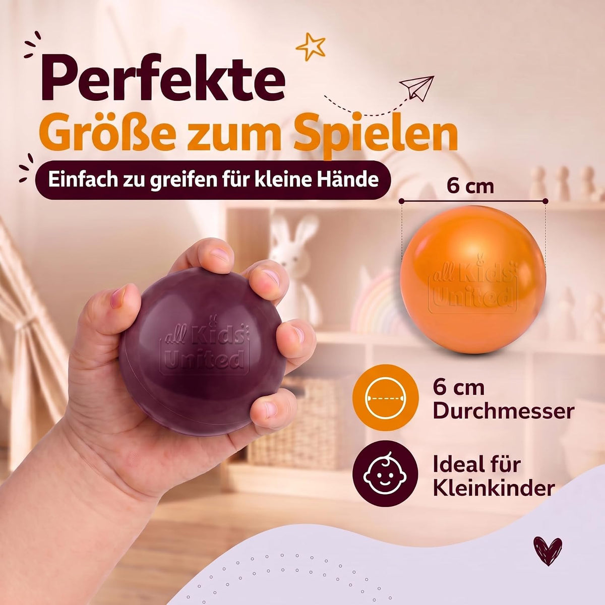 Bällebad-Bälle Rot/Orange/Violett #Farbe_Rot/Orange/Violett