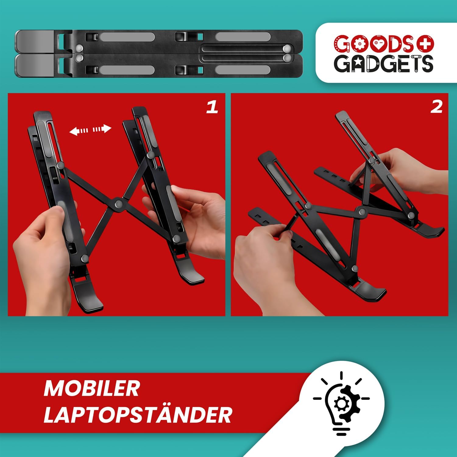 Ergonomische Laptophalterung – Faltbar & Höhenverstellbar