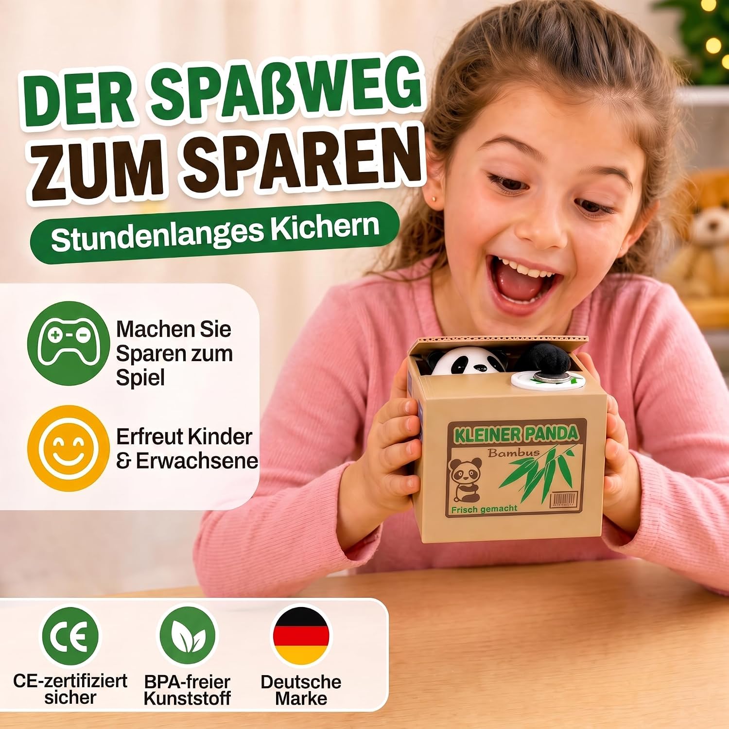 Little Panda Spardose - Lustiges elektronisches Sparschwein
