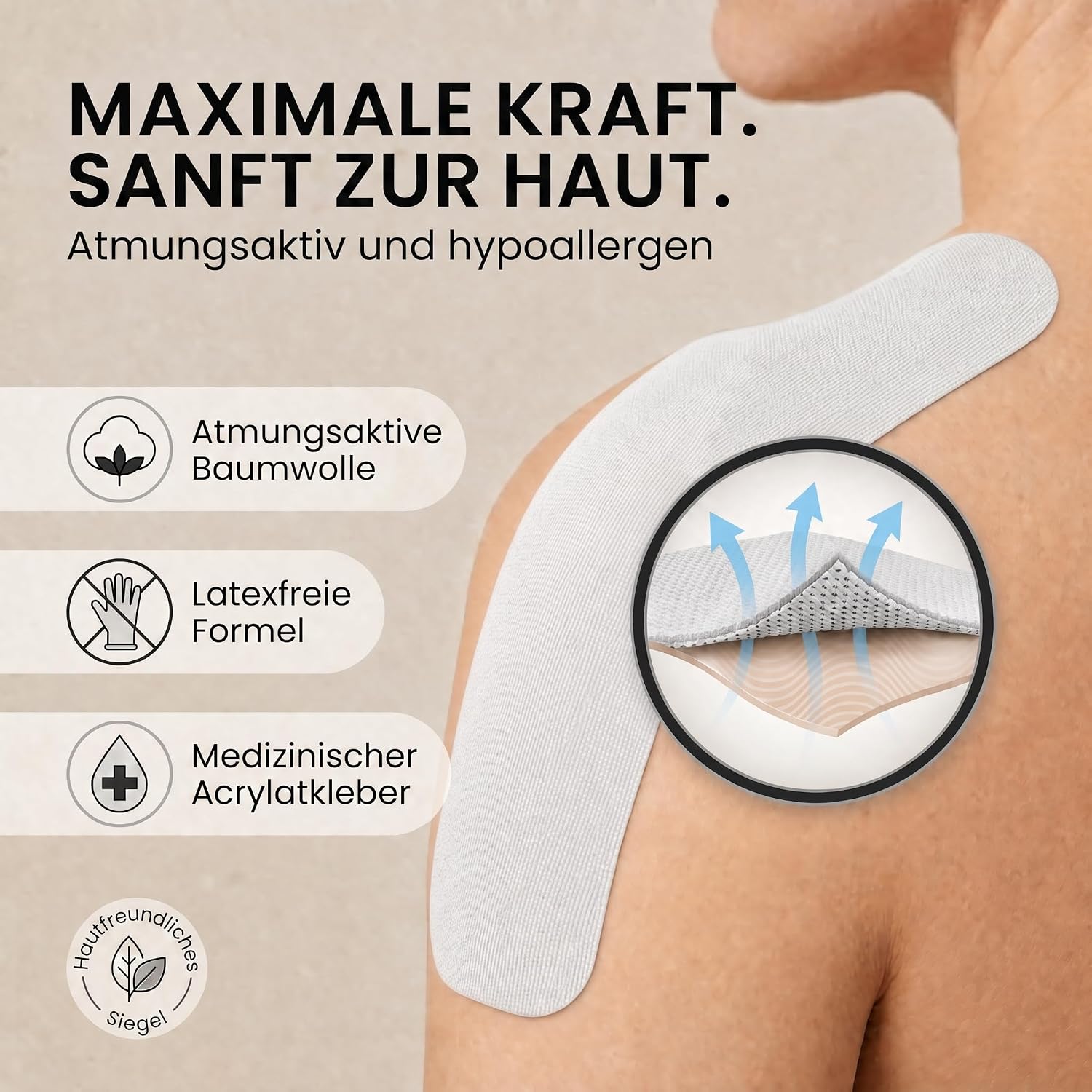 Kinesiologie-Tape 5cm x 5m – Elastisches Physio-Sporttape