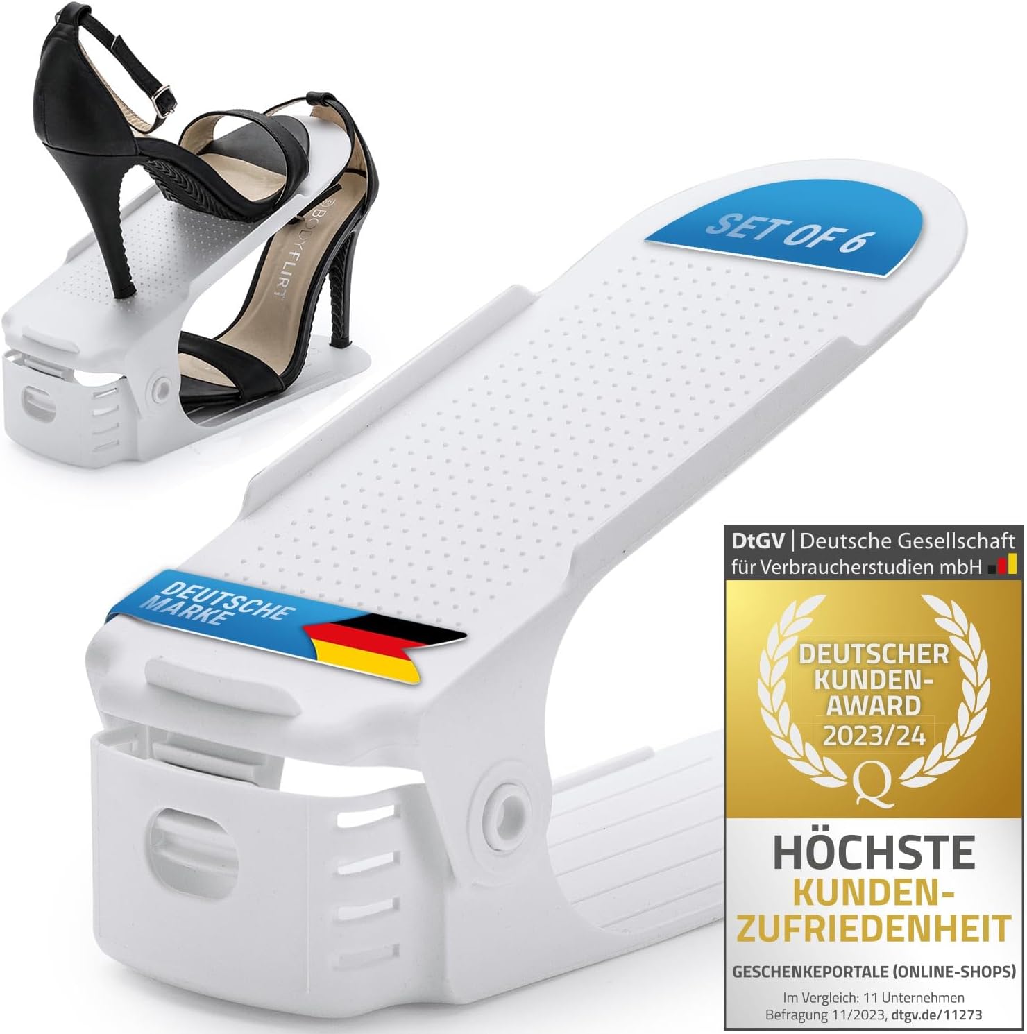 2er Set Schuhstapler - Platzsparende Schuhorganizer für den Schrank