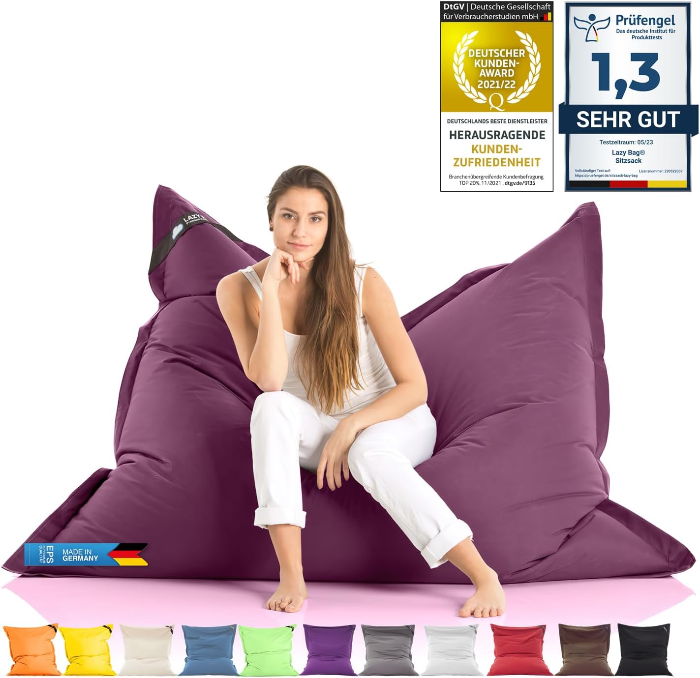 LazyBag XXL Sitzsack - Wasserfestes Outdoor Sitzkissen 180x140 cm