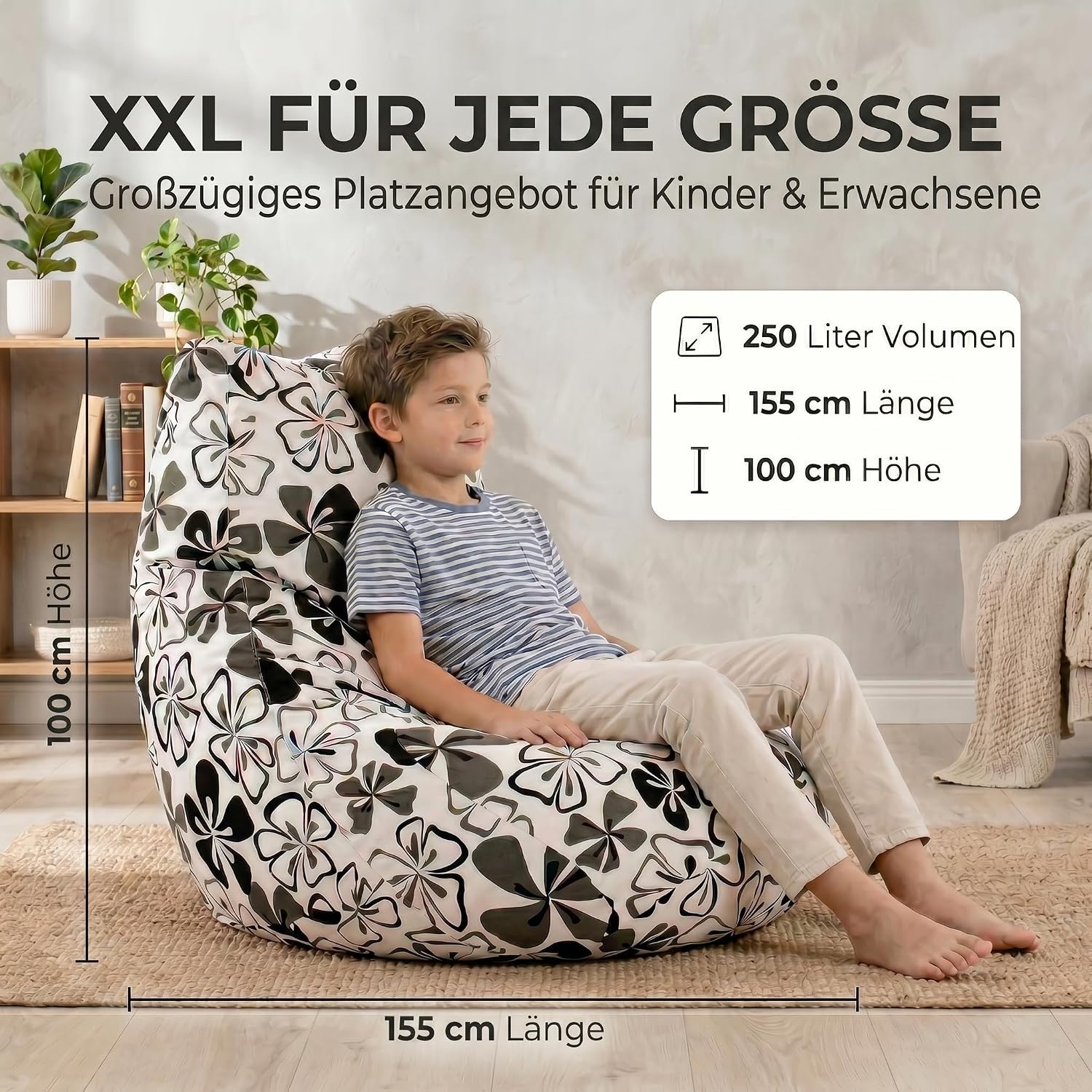 Smoothy Sitzsack Hawaii – XXL Beany Lounge Chair & Sitzkissen