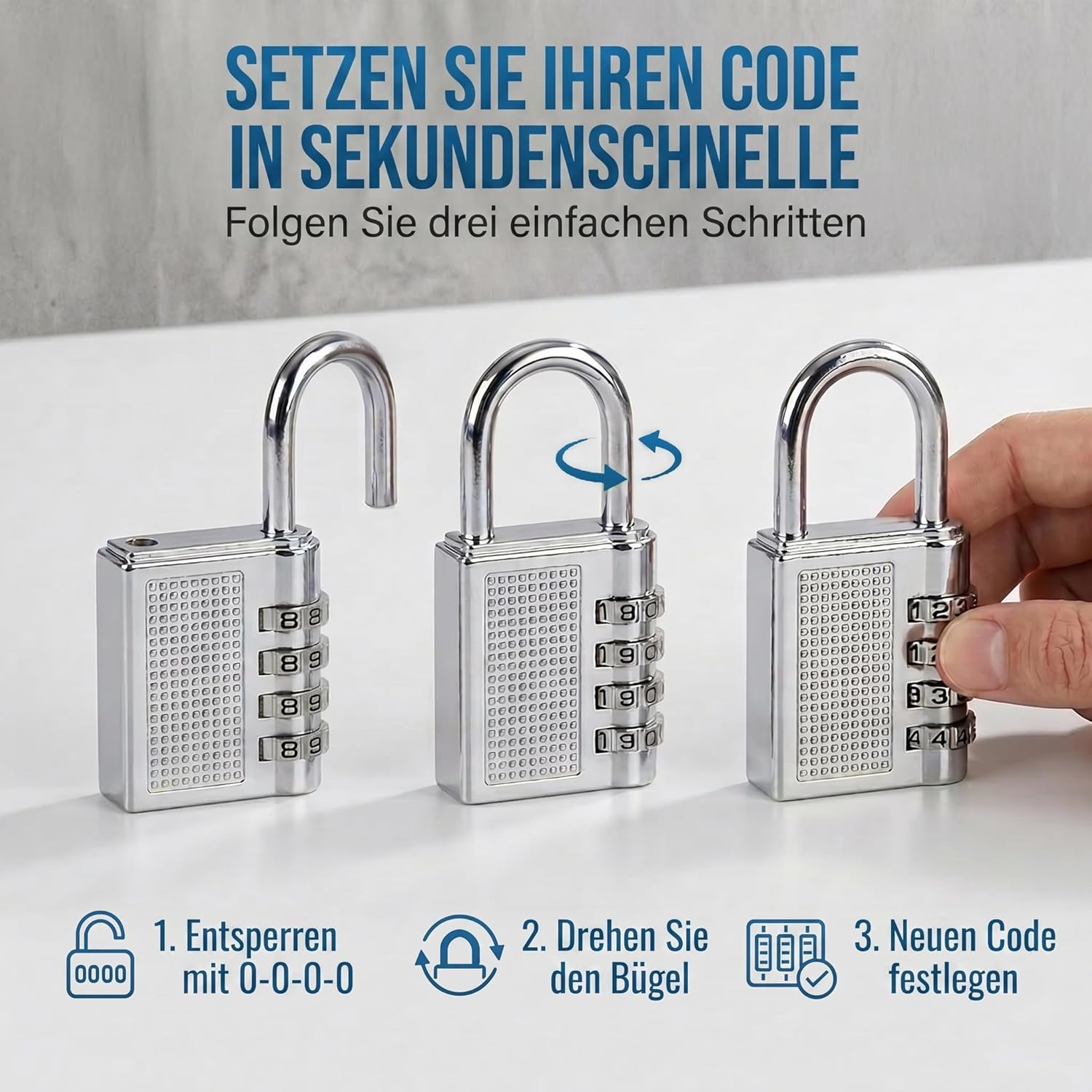 Zahlenschloss Vorhängeschloss mit 4-stelligem Code - Robust & Sicher