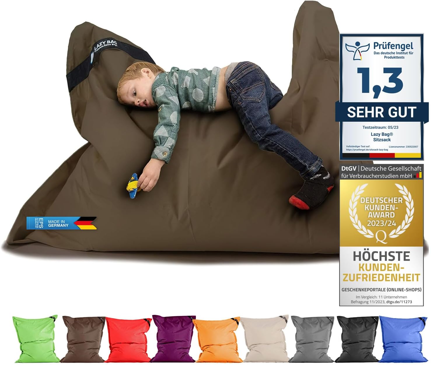 LazyBag Outdoor Sitzsack Junior – Wasserfestes Sitzkissen für Kinder