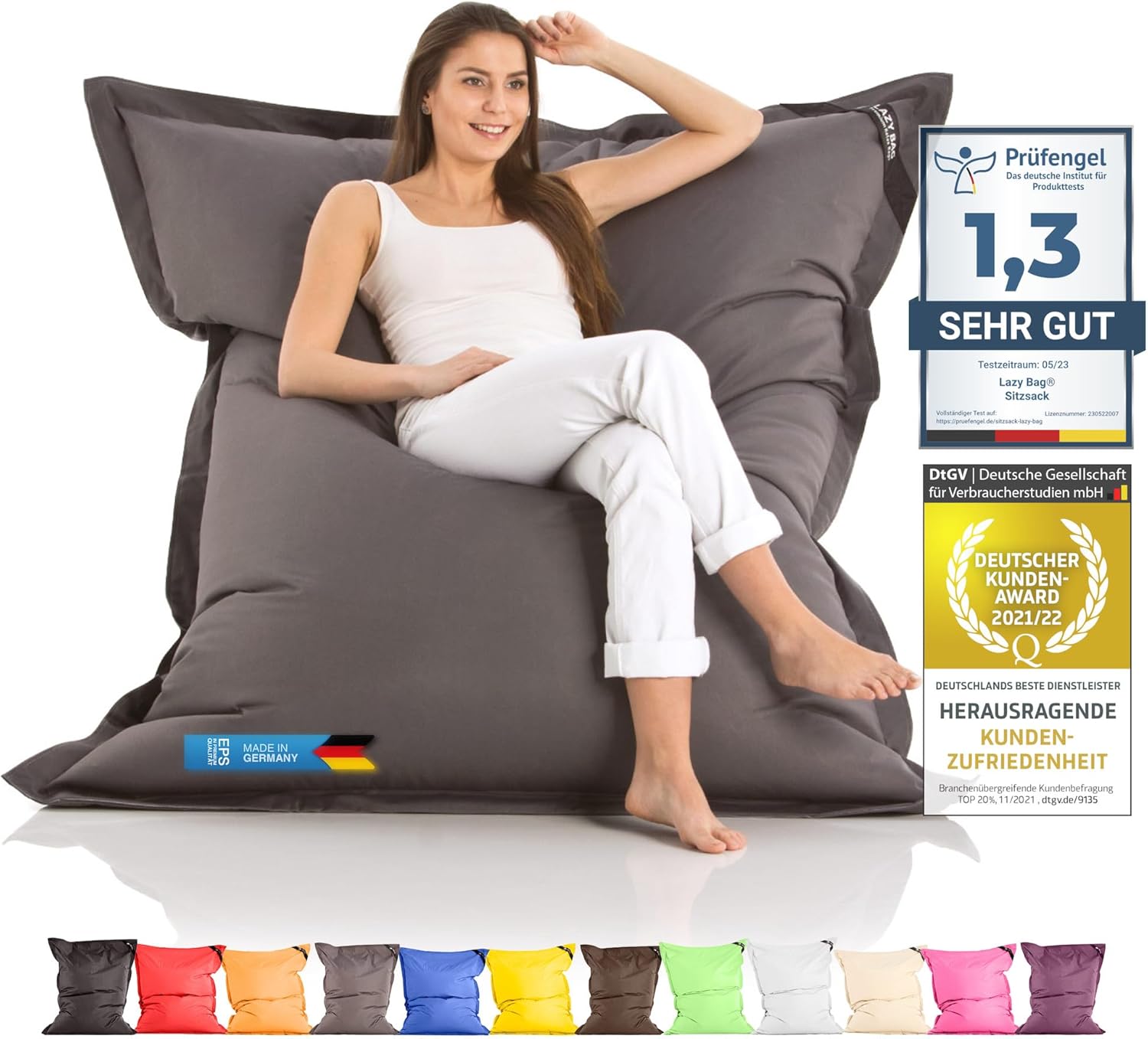 LazyBag XXL Sitzsack - Wasserfestes Outdoor Sitzkissen 180x140 cm