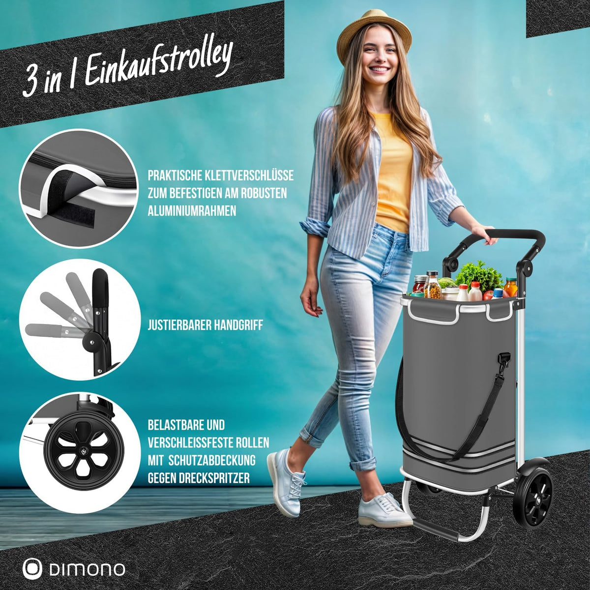 Dimono Einkaufstrolley – Grau #Farbe_Grau