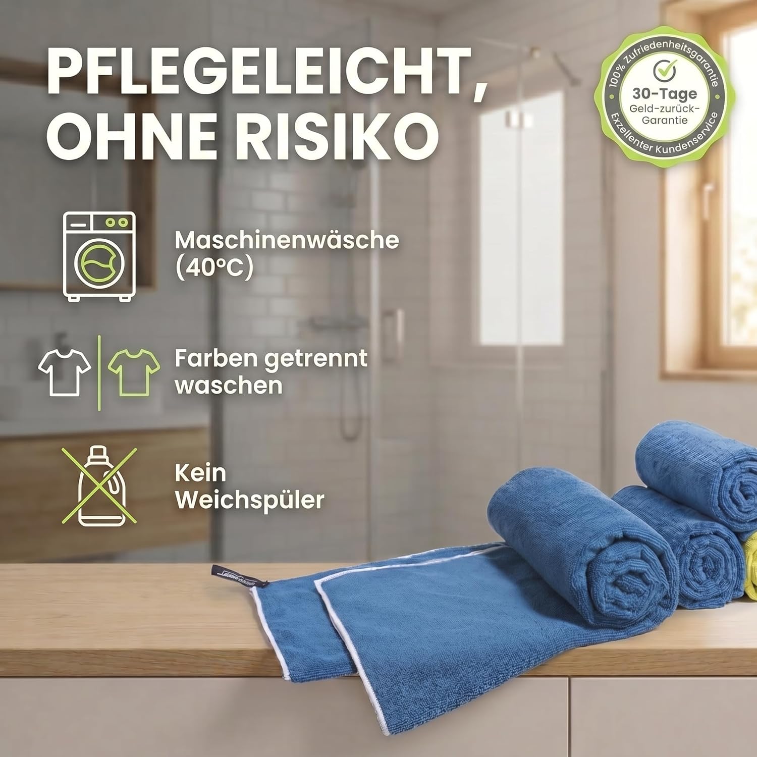 Mikrofaser Reisehandtuch Petrol 80x40 cm - Kompakt & Schnelltrocknend