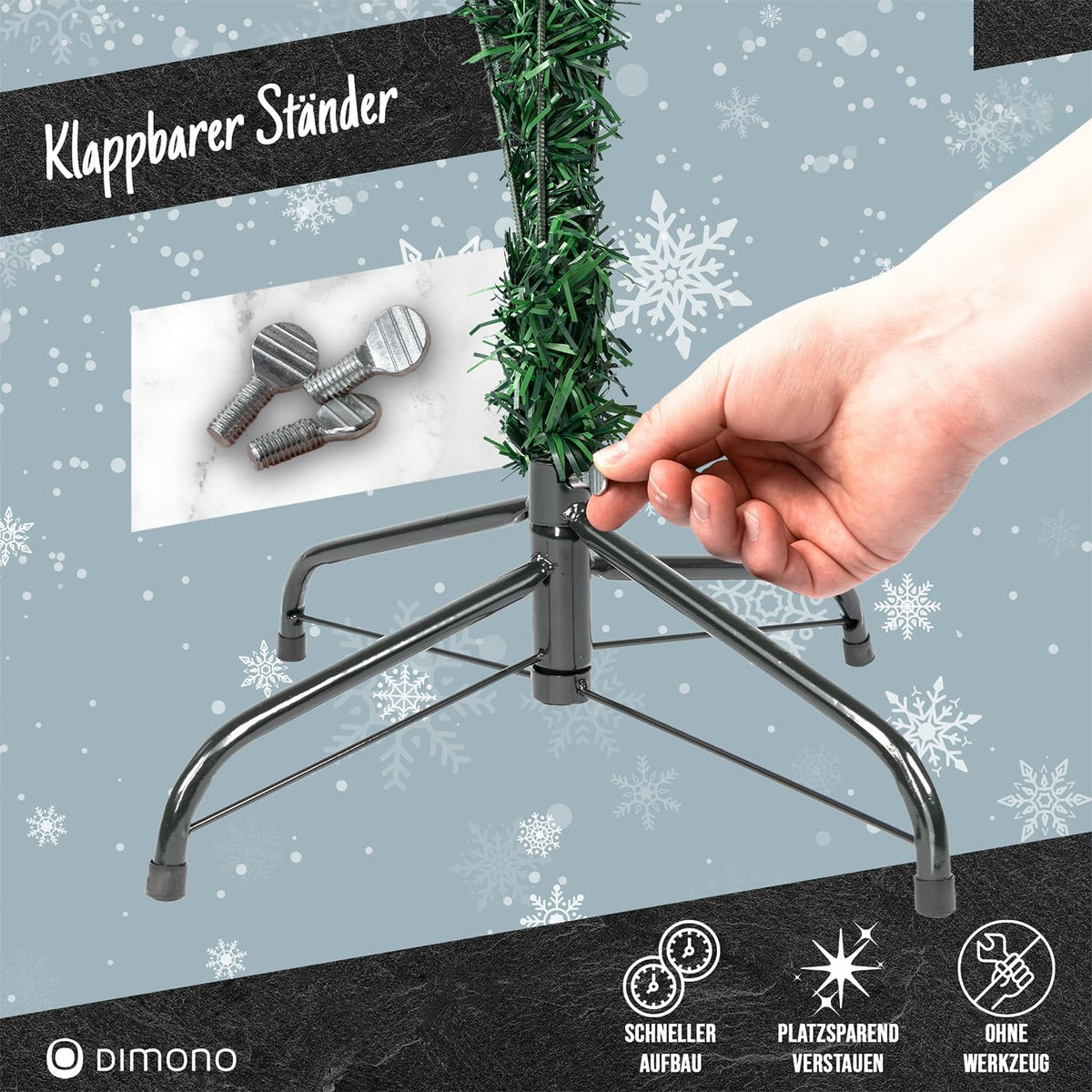 Künstlicher Weihnachtsbaum 180cm - Dichter Tannenbaum mit Ständer