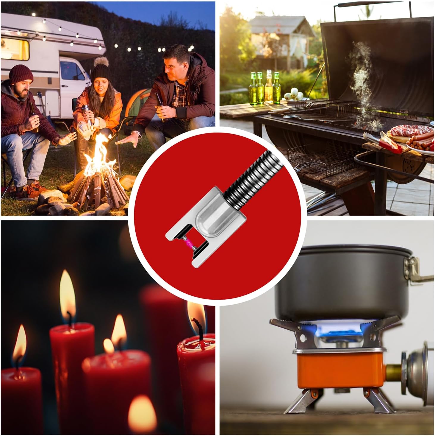 Elektrisches Stabfeuerzeug 360° USB-aufladbar Windfestes Lichtbogen
